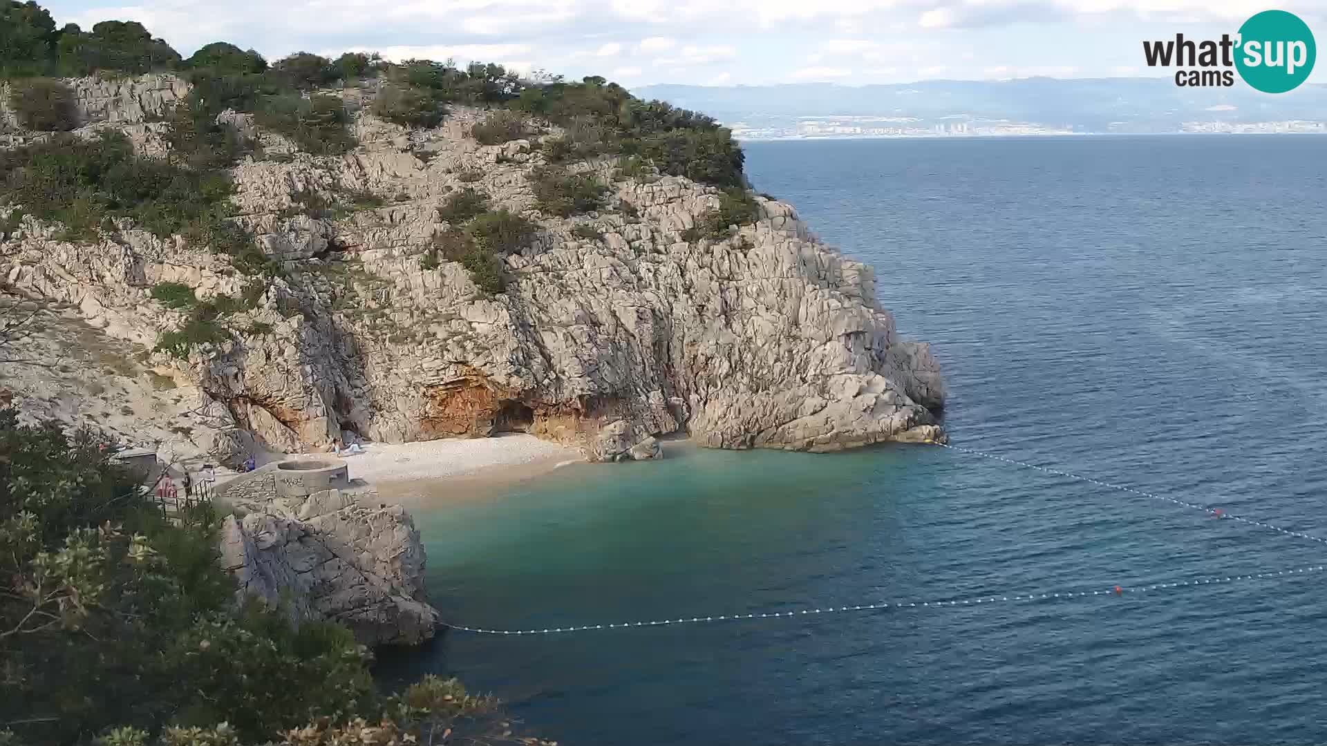 Spletna kamera Brseč plaža – Mošćenička Draga – Hrvaška