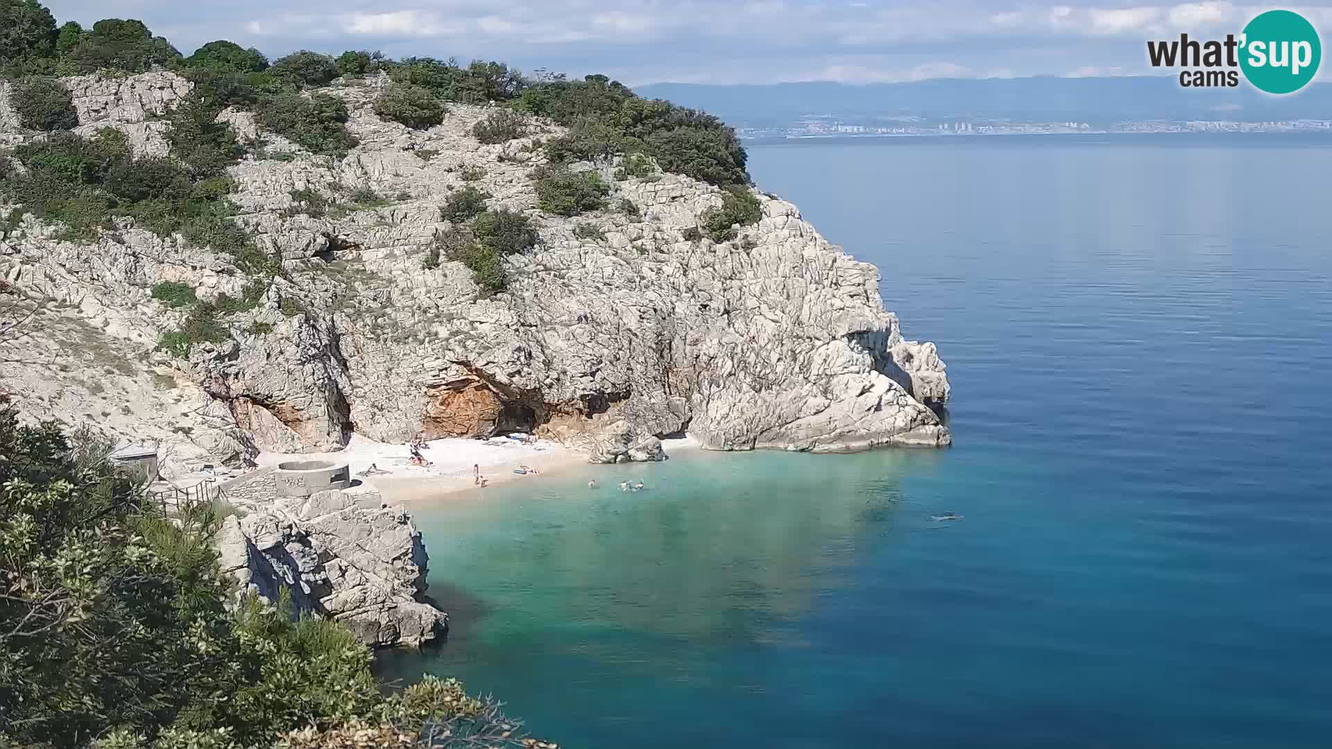 Cámara web de la playa de Brseč en Mošćenička Draga, Croacia
