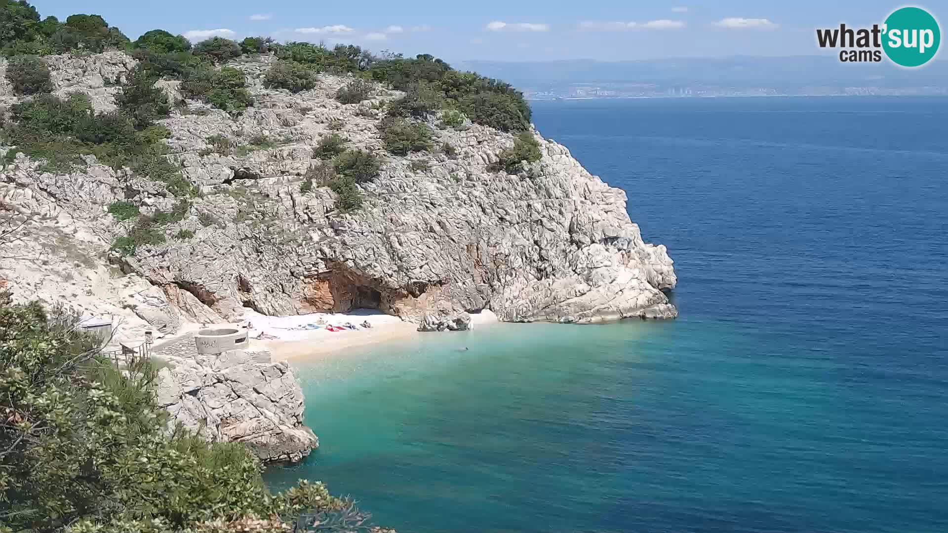 Spletna kamera Brseč plaža – Mošćenička Draga – Hrvaška