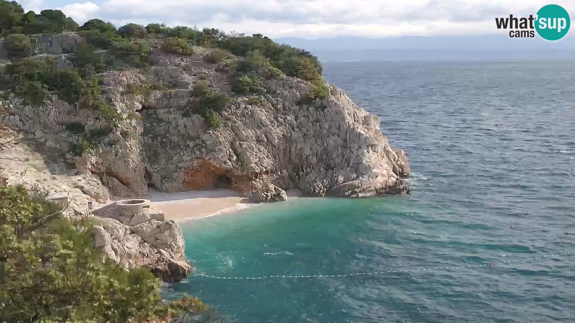 Spletna kamera Brseč plaža – Mošćenička Draga – Hrvaška