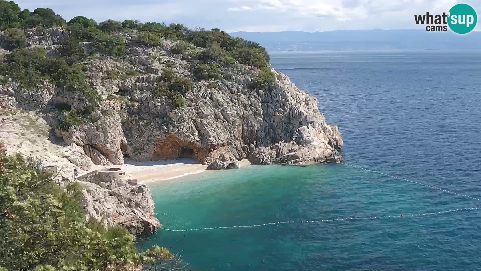 Spletna kamera Brseč plaža – Mošćenička Draga – Hrvaška