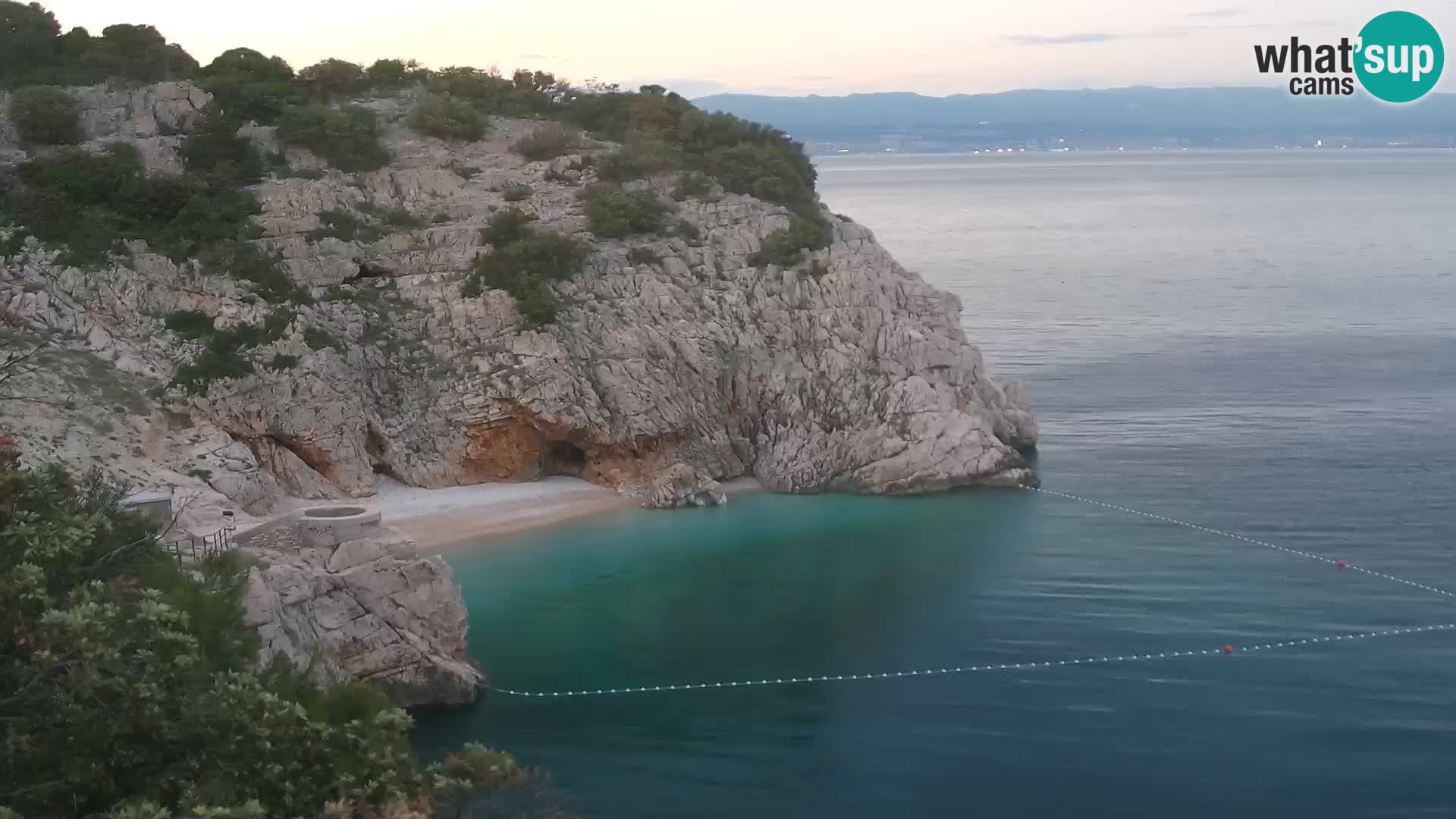 Cámara web de la playa de Brseč en Mošćenička Draga, Croacia
