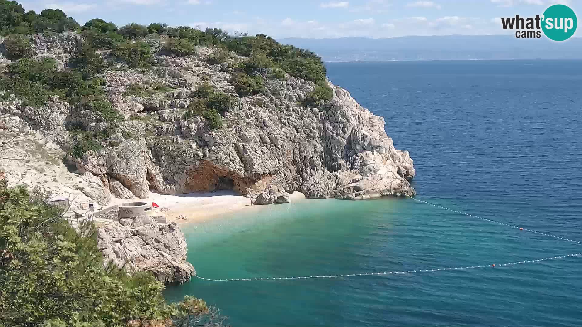 Spletna kamera Brseč plaža – Mošćenička Draga – Hrvaška