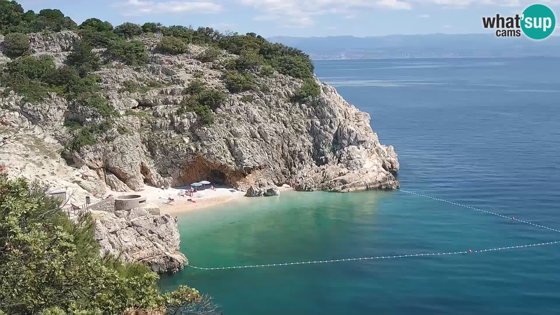 Cámara web de la playa de Brseč en Mošćenička Draga, Croacia