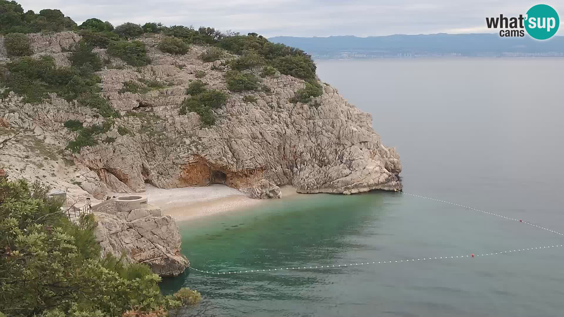 Webcam plage Brseč à Mošćenička Draga, Croatie