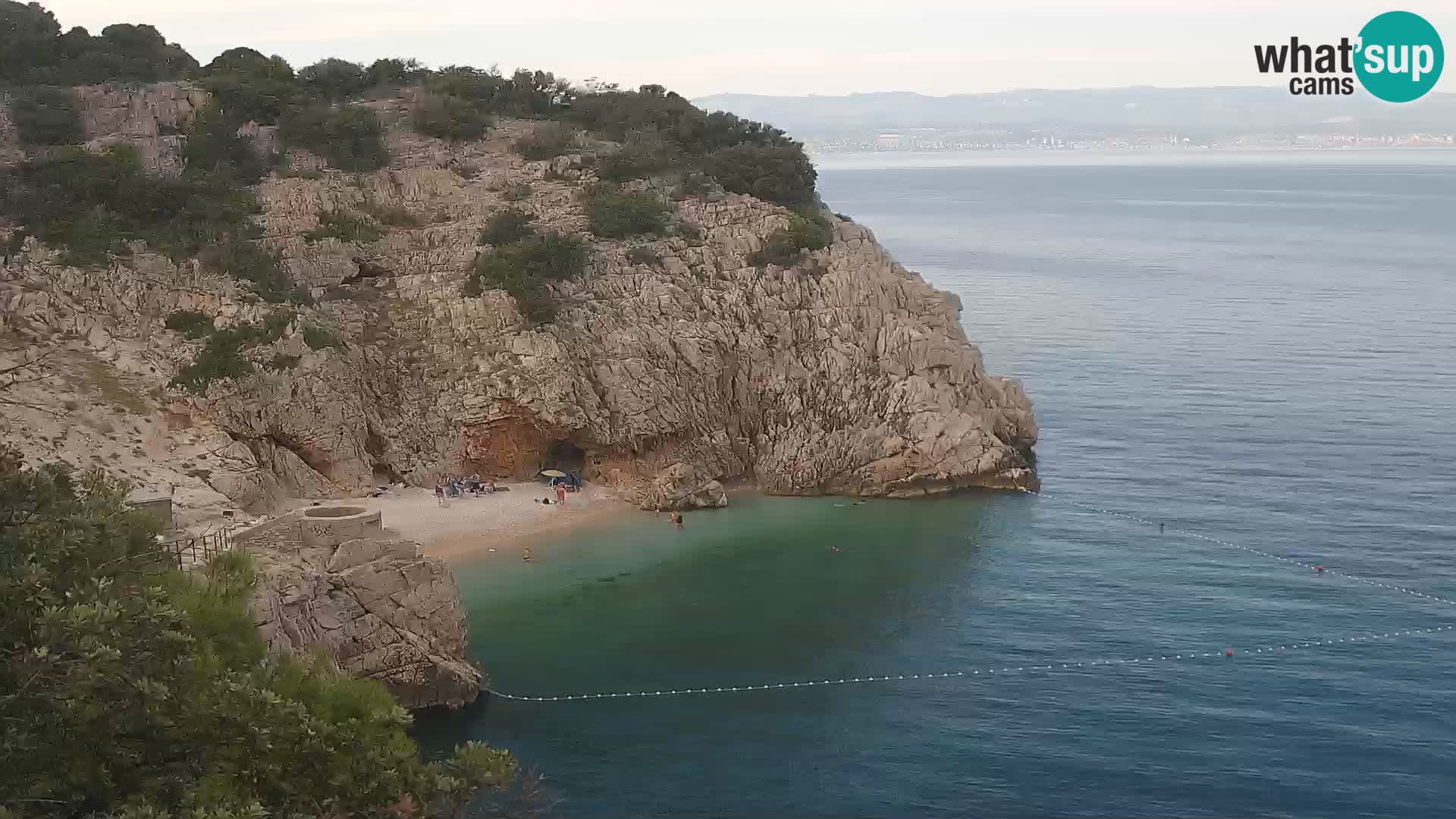 Spletna kamera Brseč plaža – Mošćenička Draga – Hrvaška