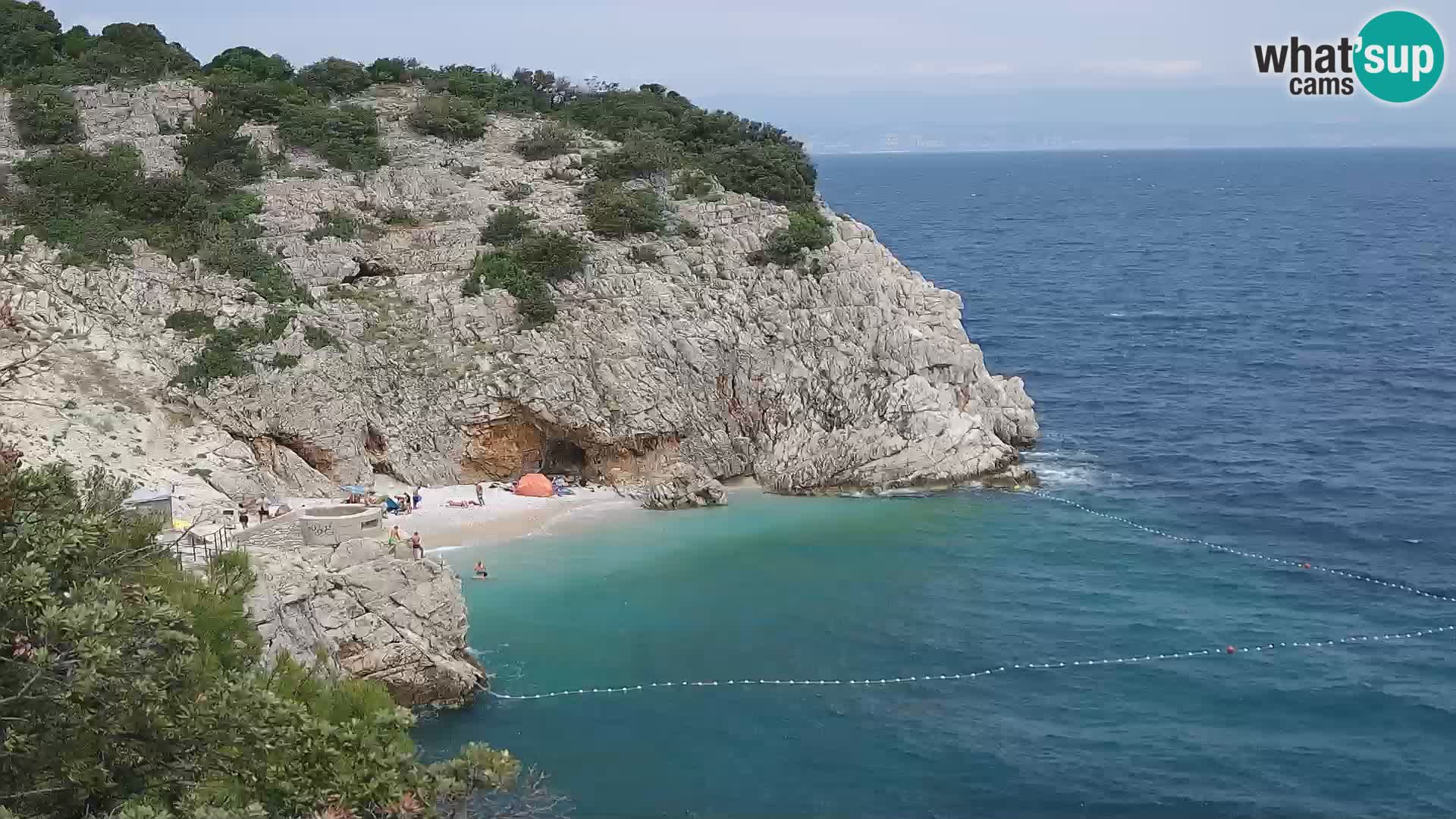 Spletna kamera Brseč plaža – Mošćenička Draga – Hrvaška