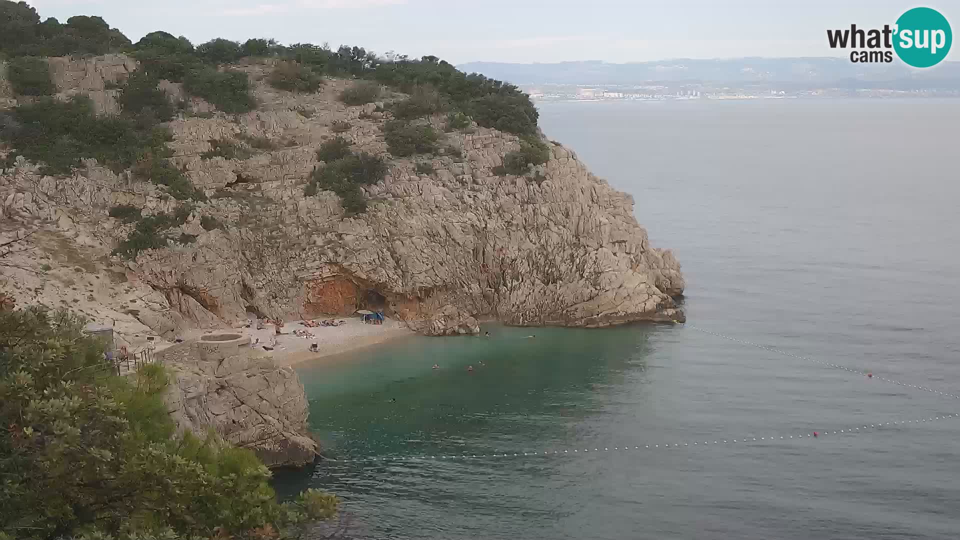 Webcam plage Brseč à Mošćenička Draga, Croatie