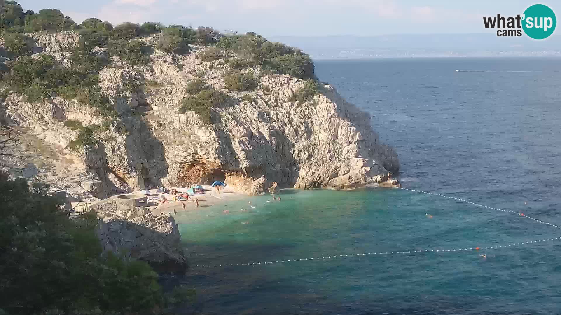 Spletna kamera Brseč plaža – Mošćenička Draga – Hrvaška
