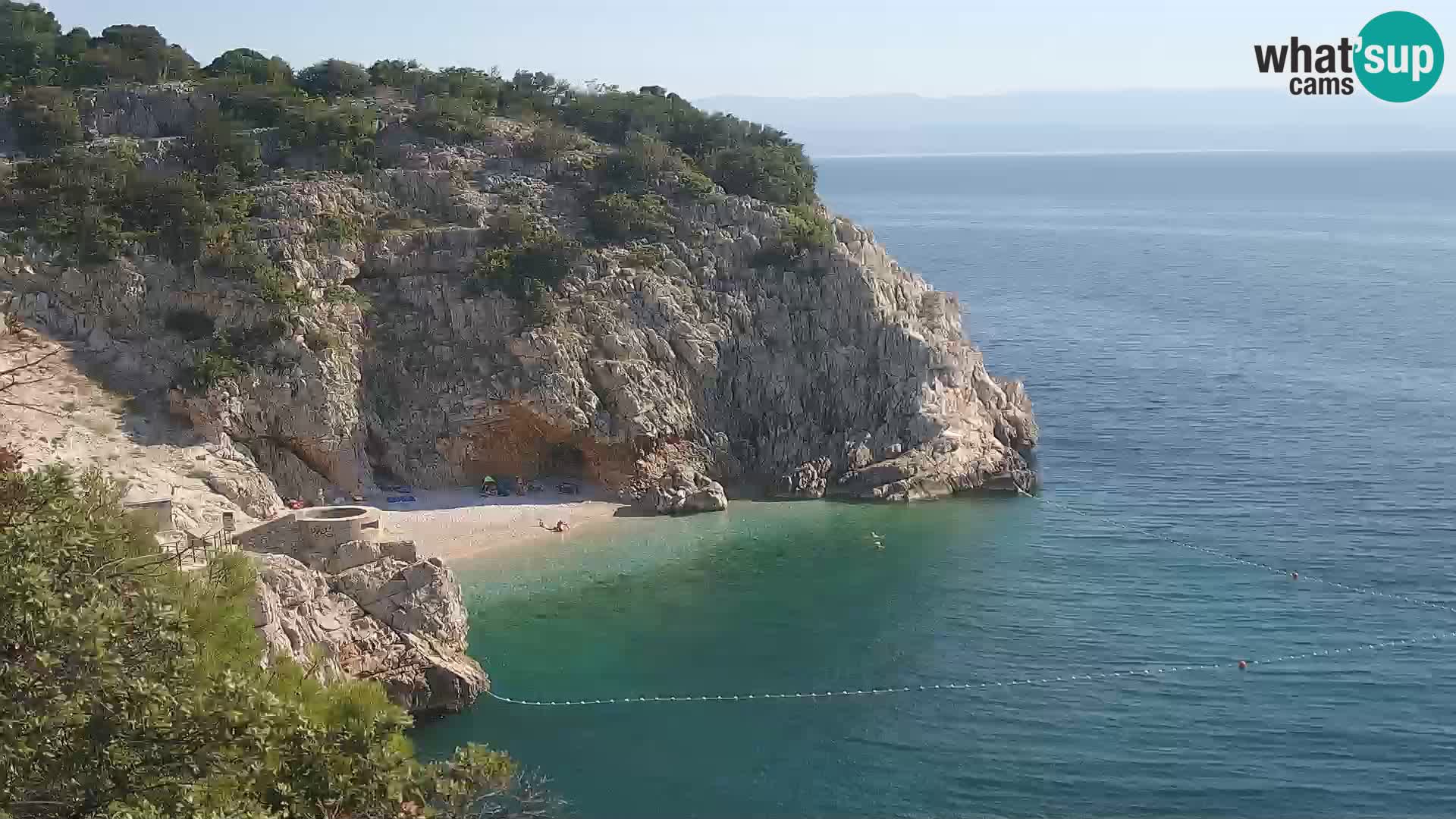 Spletna kamera Brseč plaža – Mošćenička Draga – Hrvaška