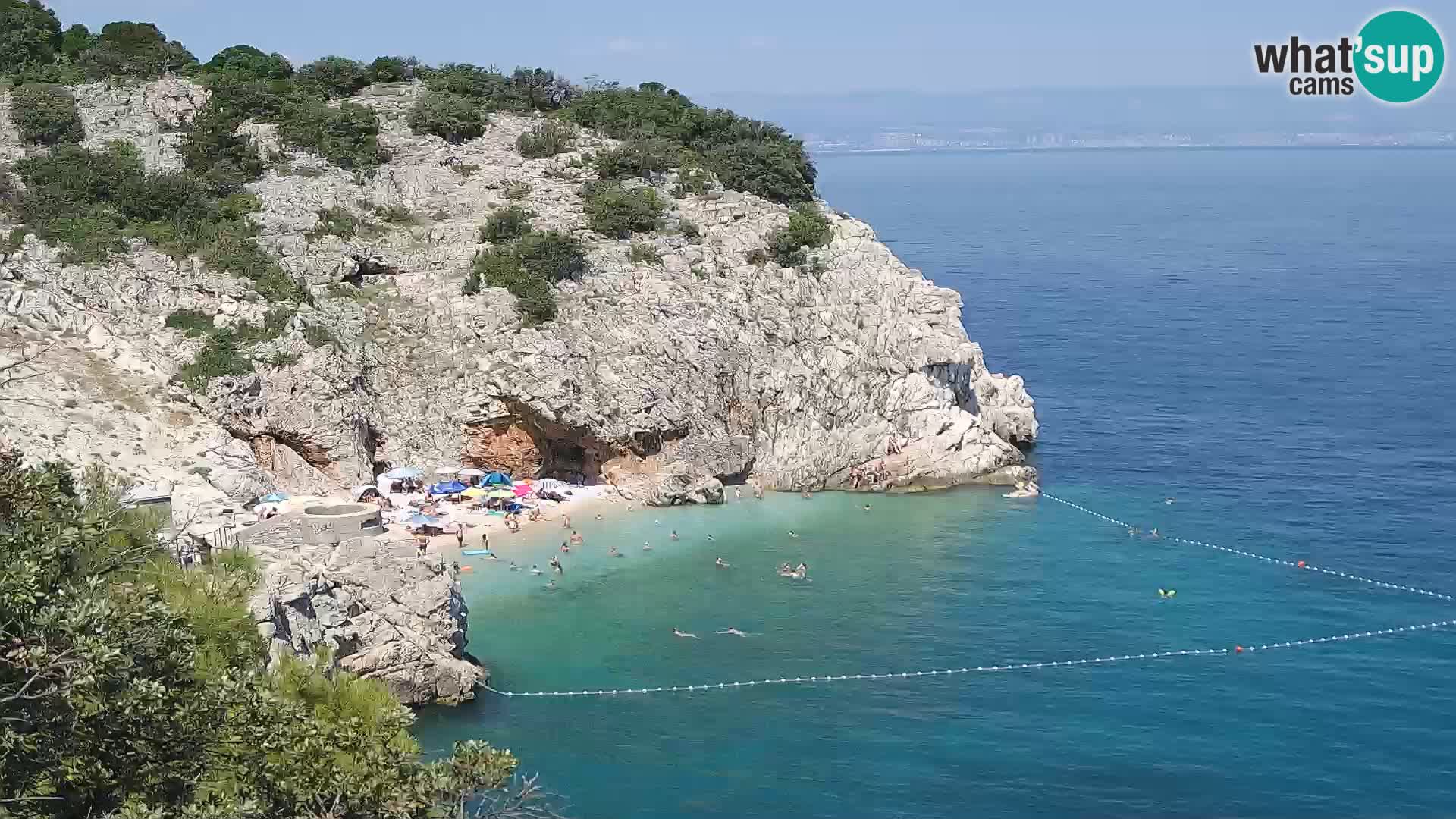 Spletna kamera Brseč plaža – Mošćenička Draga – Hrvaška