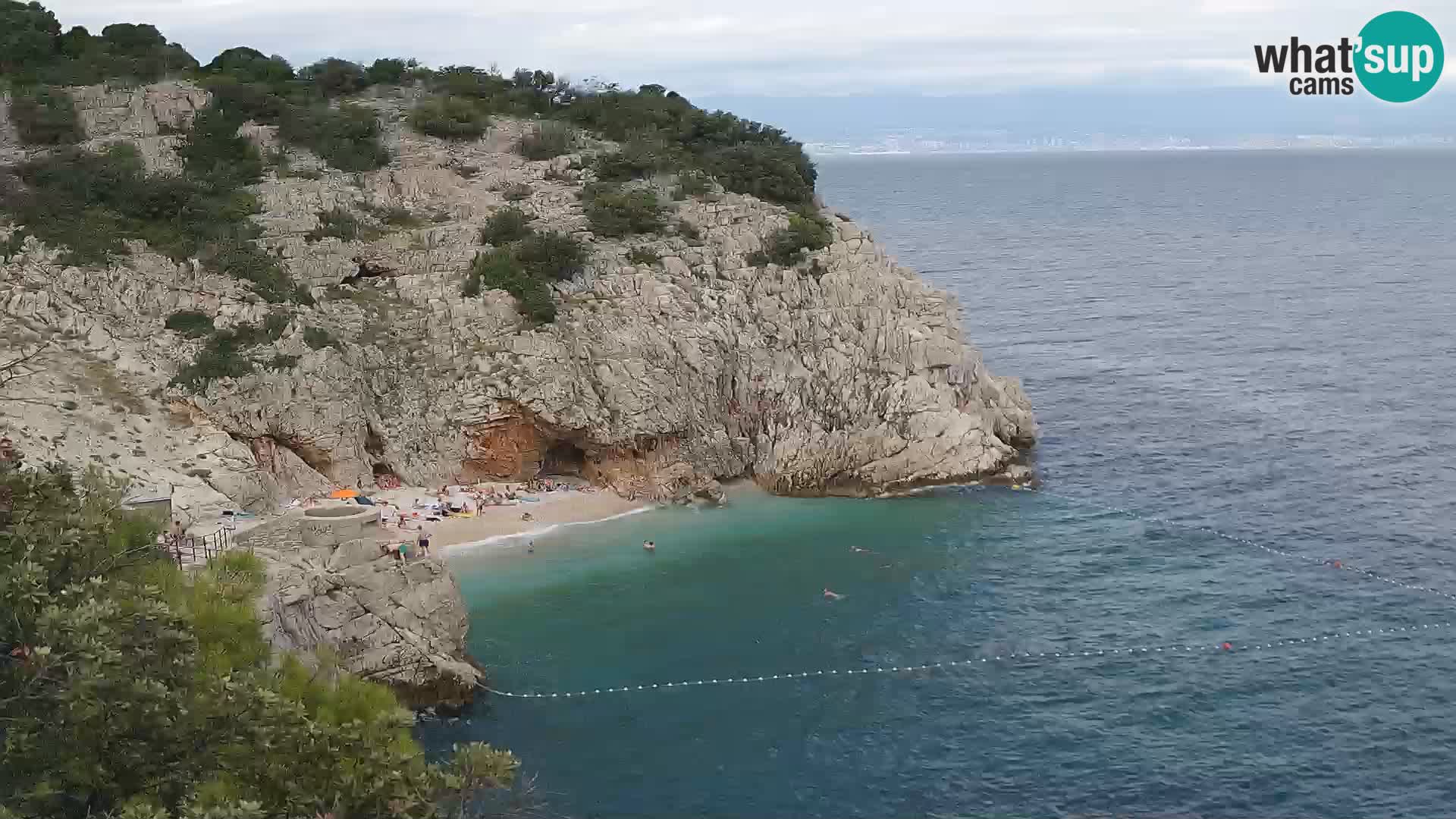 Spletna kamera Brseč plaža – Mošćenička Draga – Hrvaška