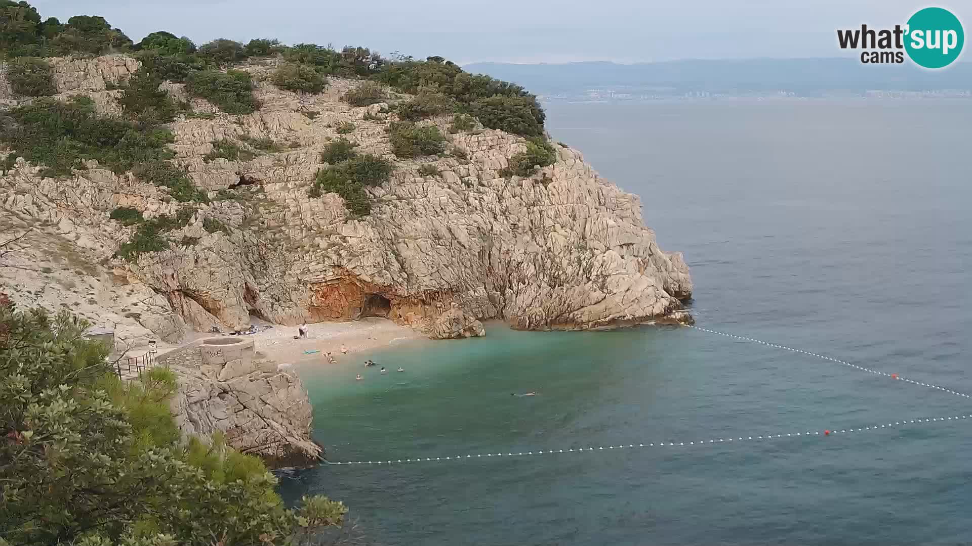 Webcam plage Brseč à Mošćenička Draga, Croatie