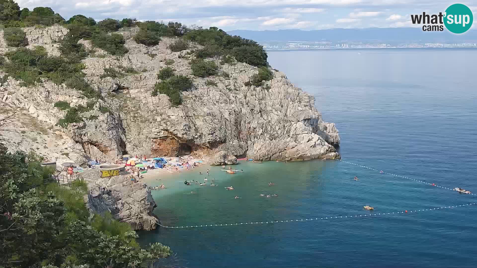 Webcam plage Brseč à Mošćenička Draga, Croatie
