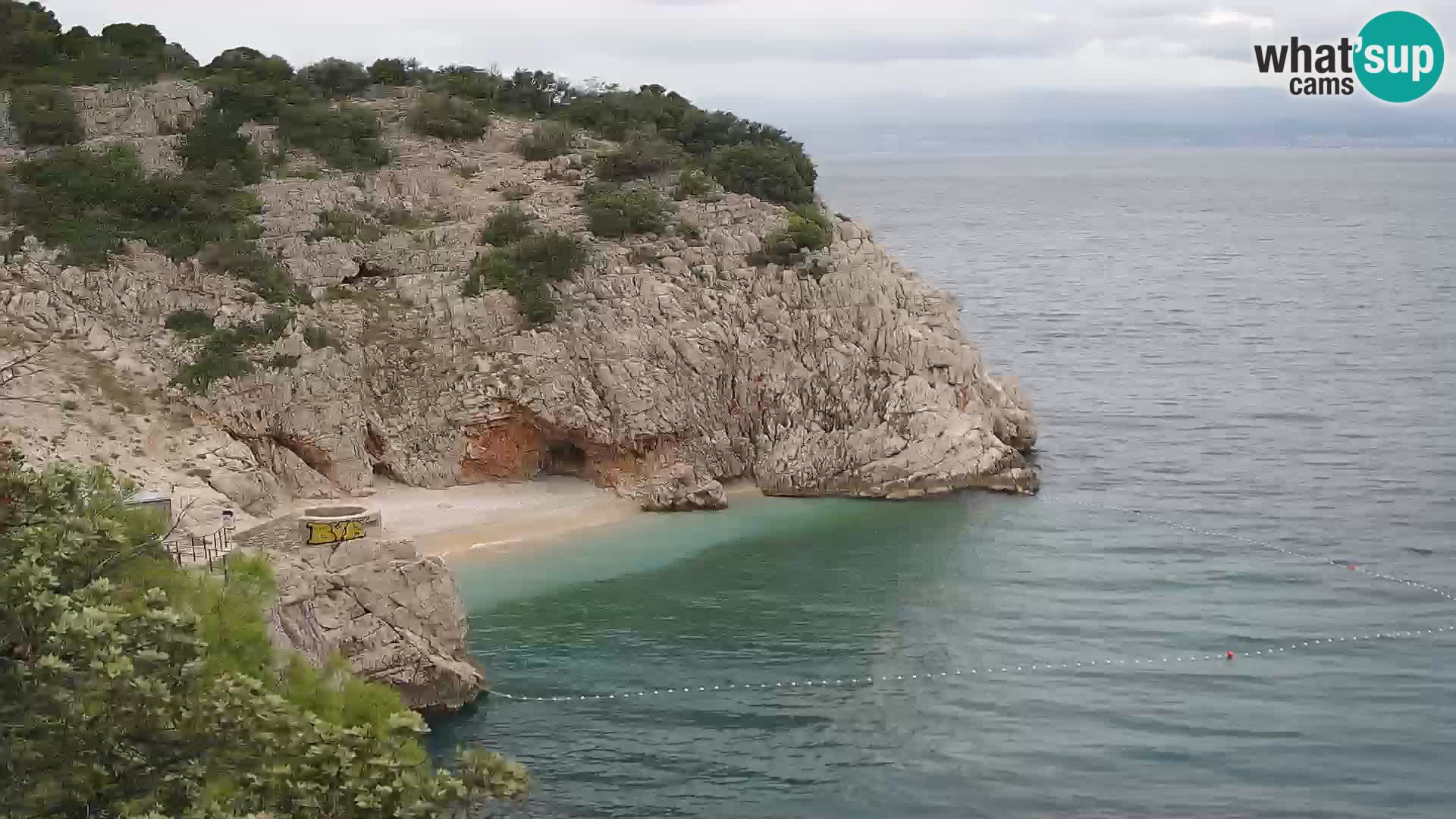 Spletna kamera Brseč plaža – Mošćenička Draga – Hrvaška
