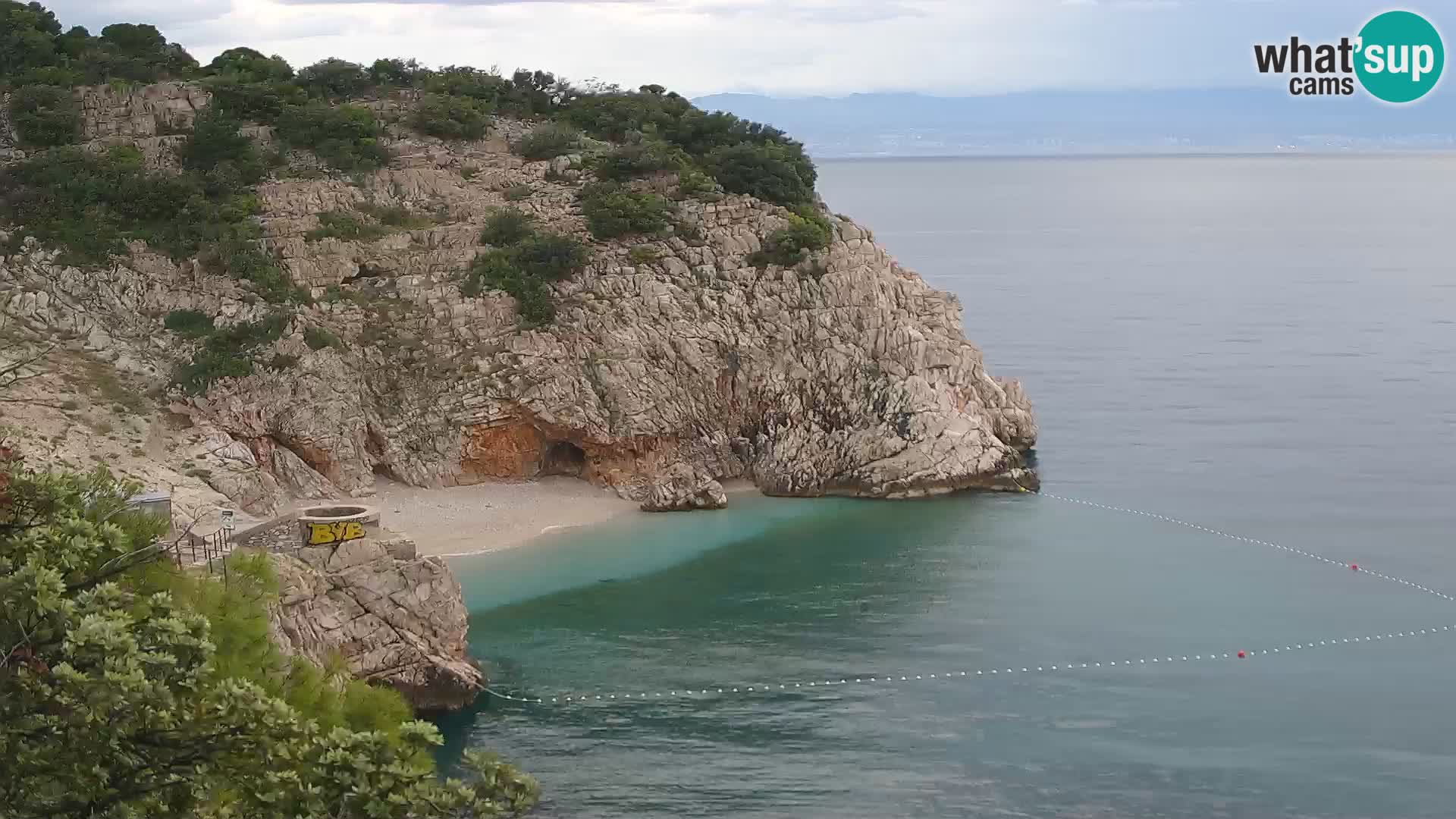 Spletna kamera Brseč plaža – Mošćenička Draga – Hrvaška