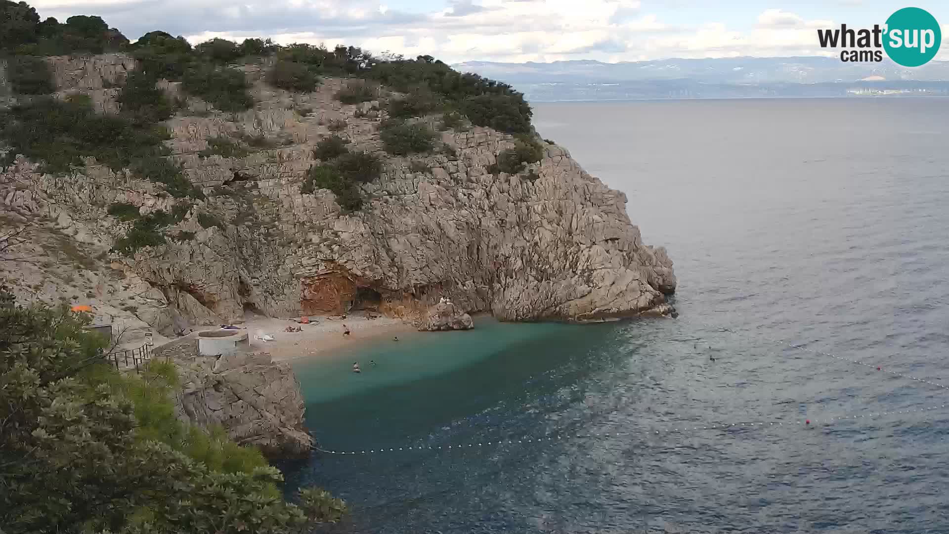 Webcam plage Brseč à Mošćenička Draga, Croatie