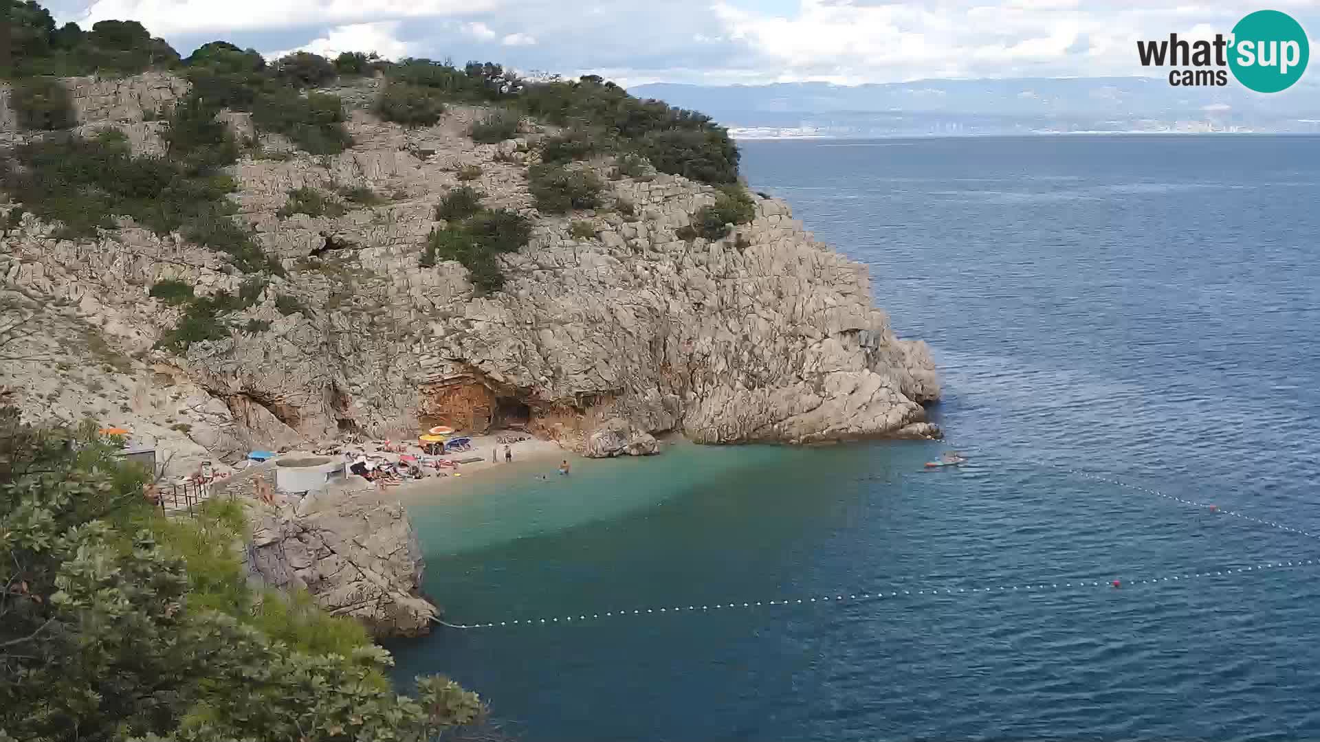 Spletna kamera Brseč plaža – Mošćenička Draga – Hrvaška