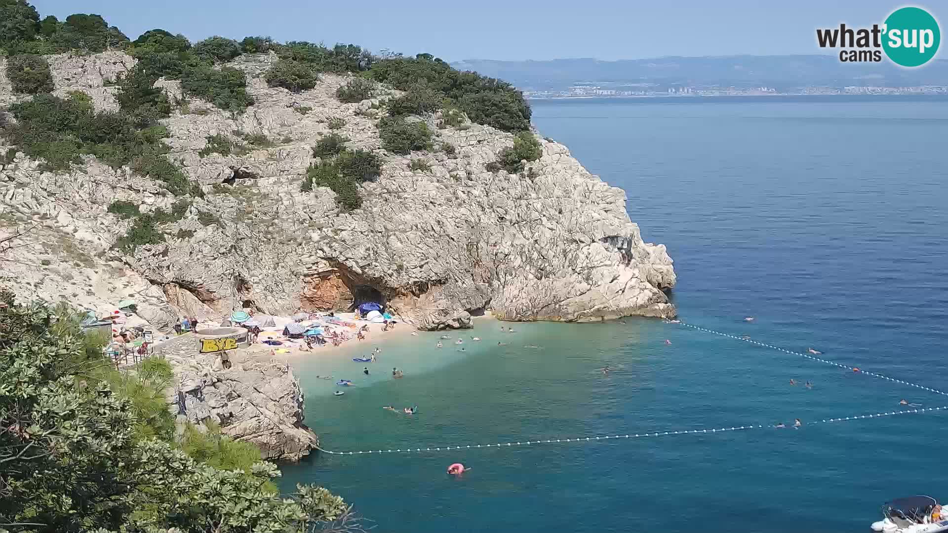 Spletna kamera Brseč plaža – Mošćenička Draga – Hrvaška