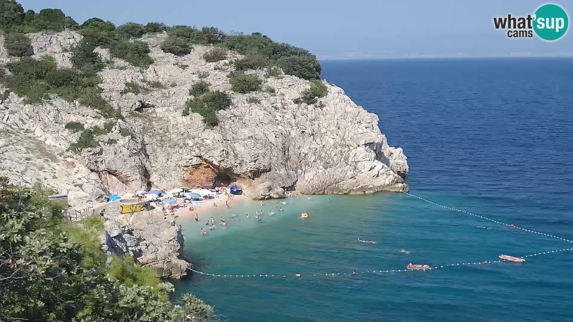 Spletna kamera Brseč plaža – Mošćenička Draga – Hrvaška