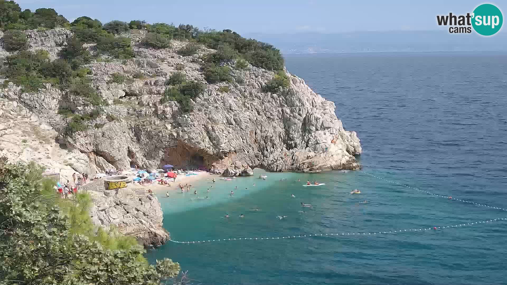 Spletna kamera Brseč plaža – Mošćenička Draga – Hrvaška