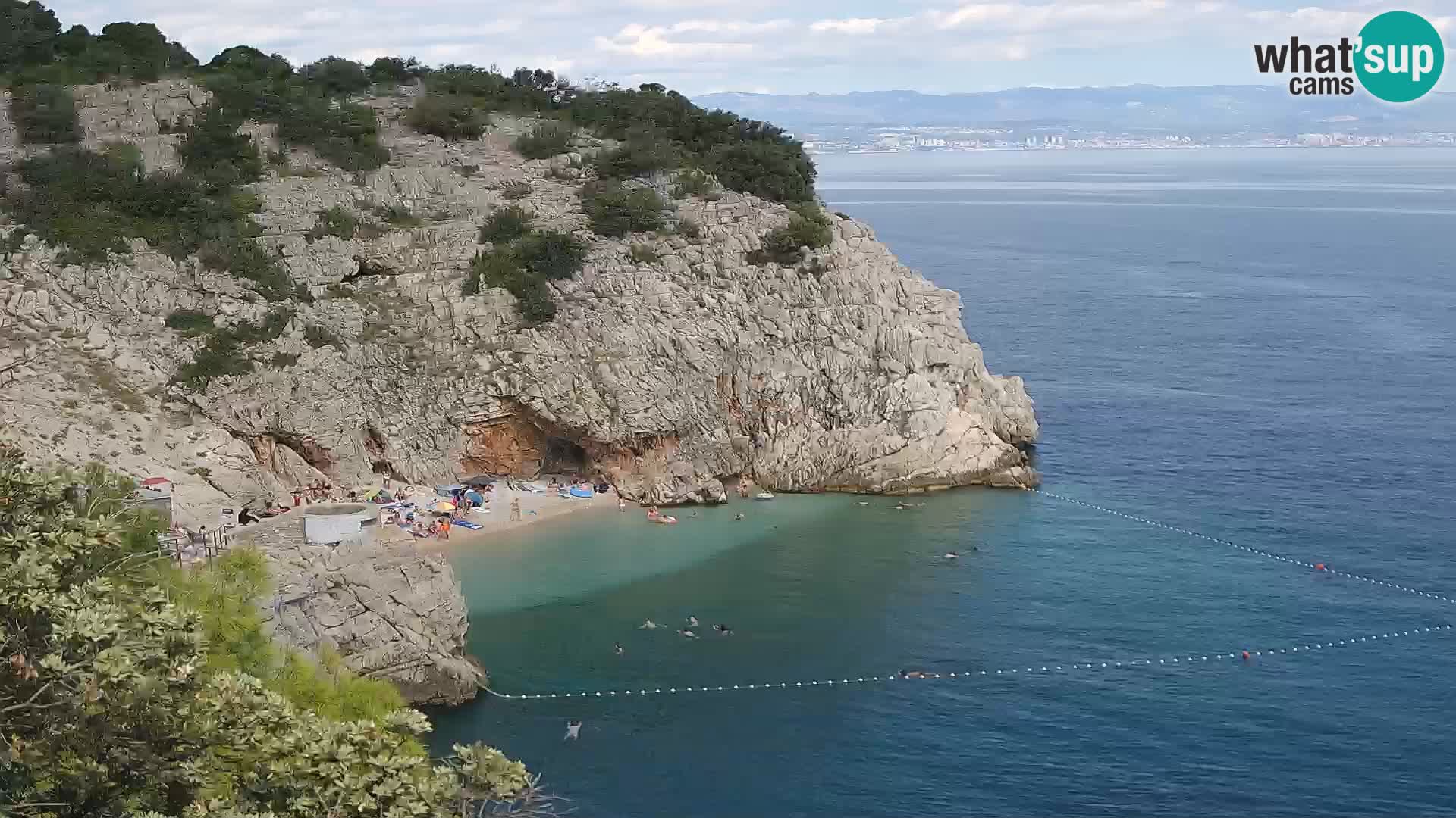 Spletna kamera Brseč plaža – Mošćenička Draga – Hrvaška