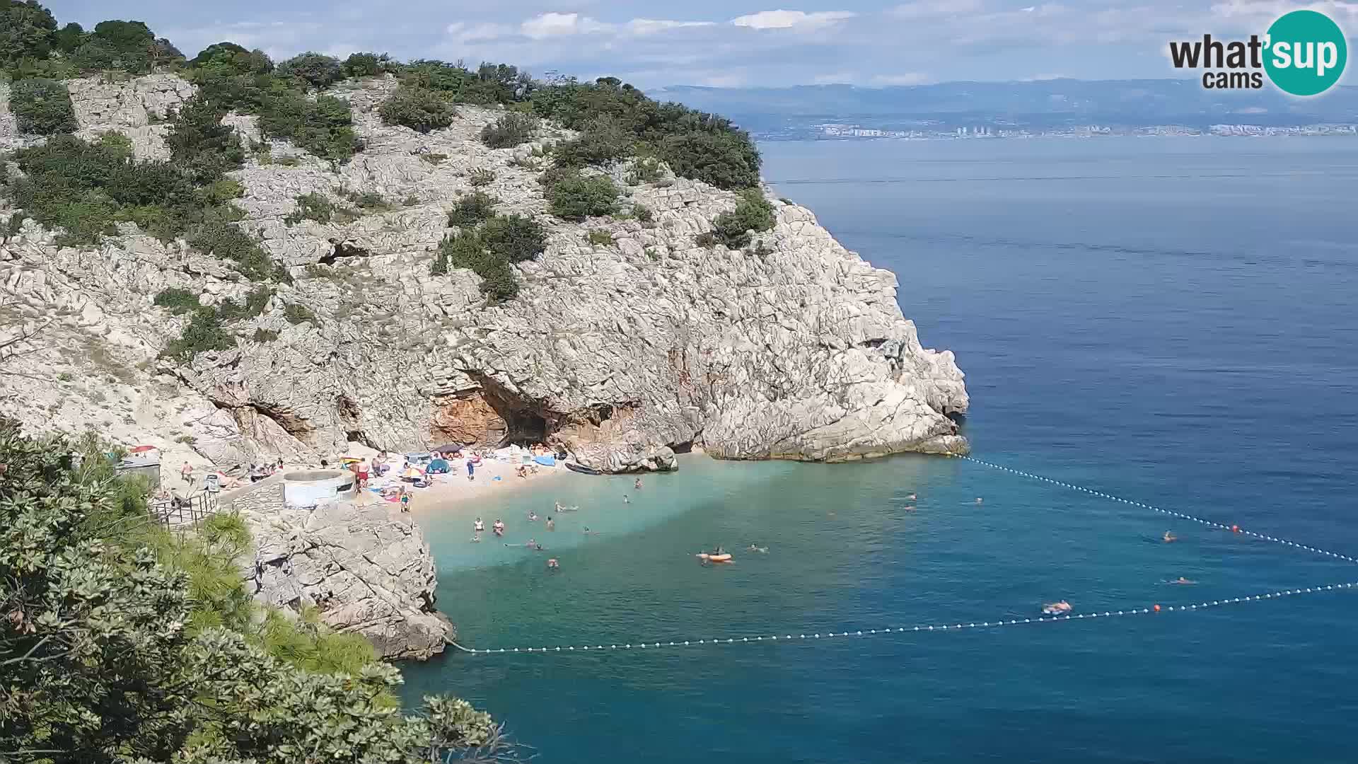 Spletna kamera Brseč plaža – Mošćenička Draga – Hrvaška