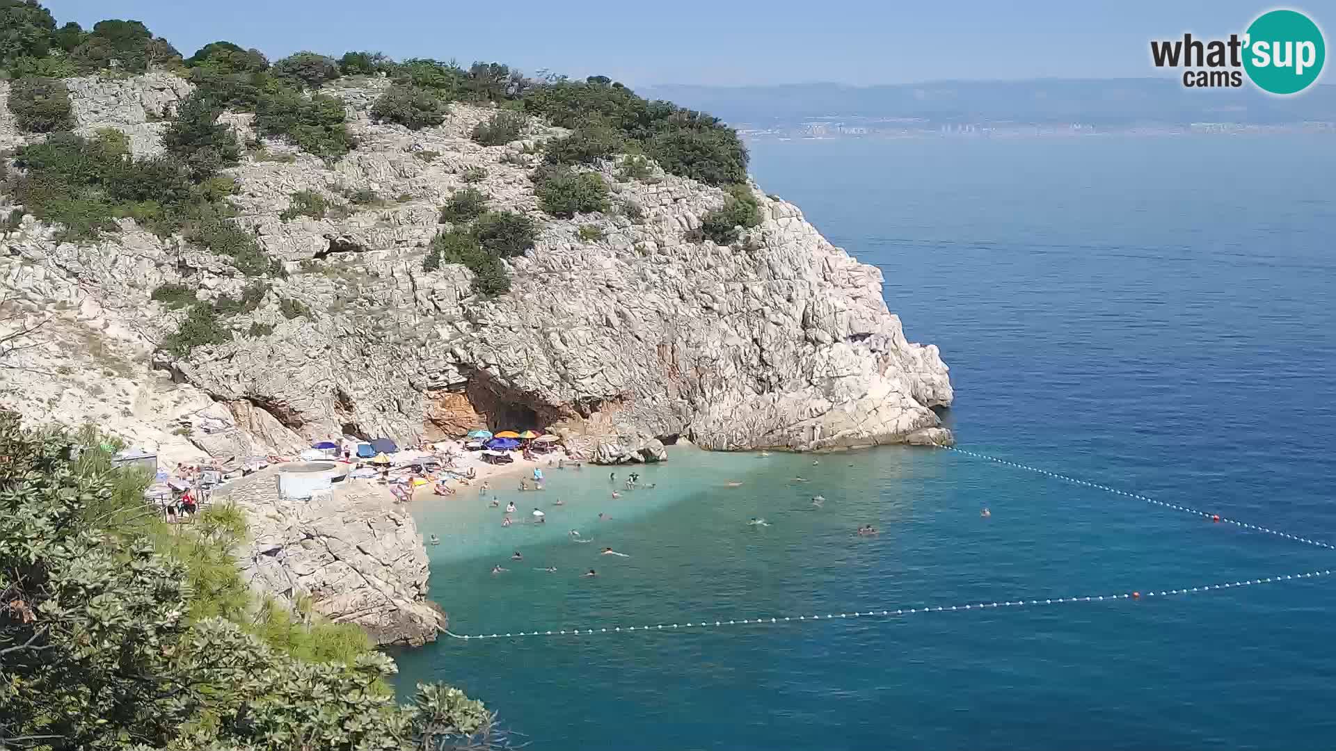 Spletna kamera Brseč plaža – Mošćenička Draga – Hrvaška