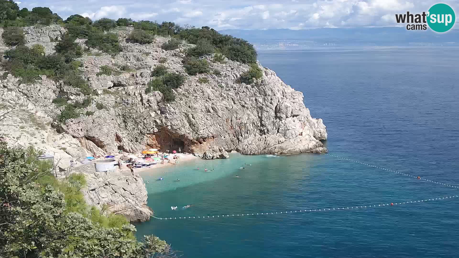 Spletna kamera Brseč plaža – Mošćenička Draga – Hrvaška