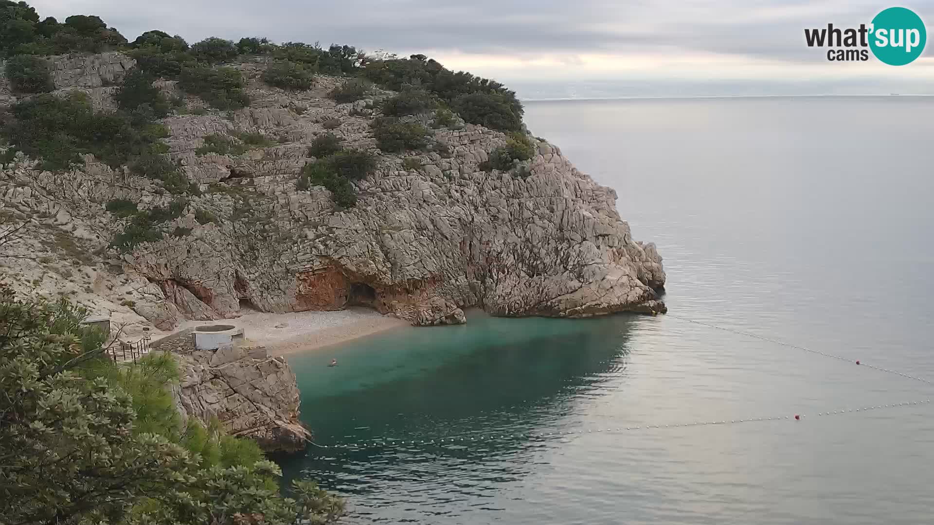 Webcam plage Brseč à Mošćenička Draga, Croatie