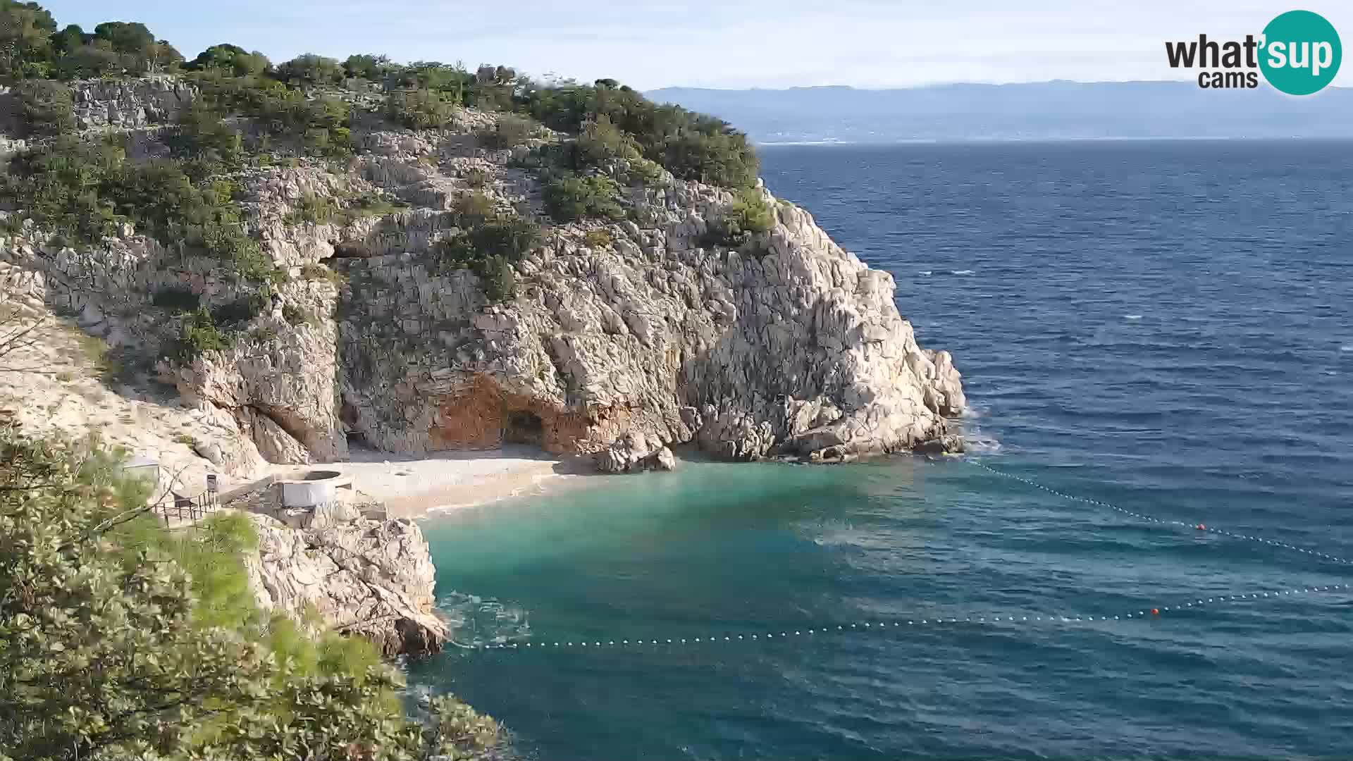 Spletna kamera Brseč plaža – Mošćenička Draga – Hrvaška
