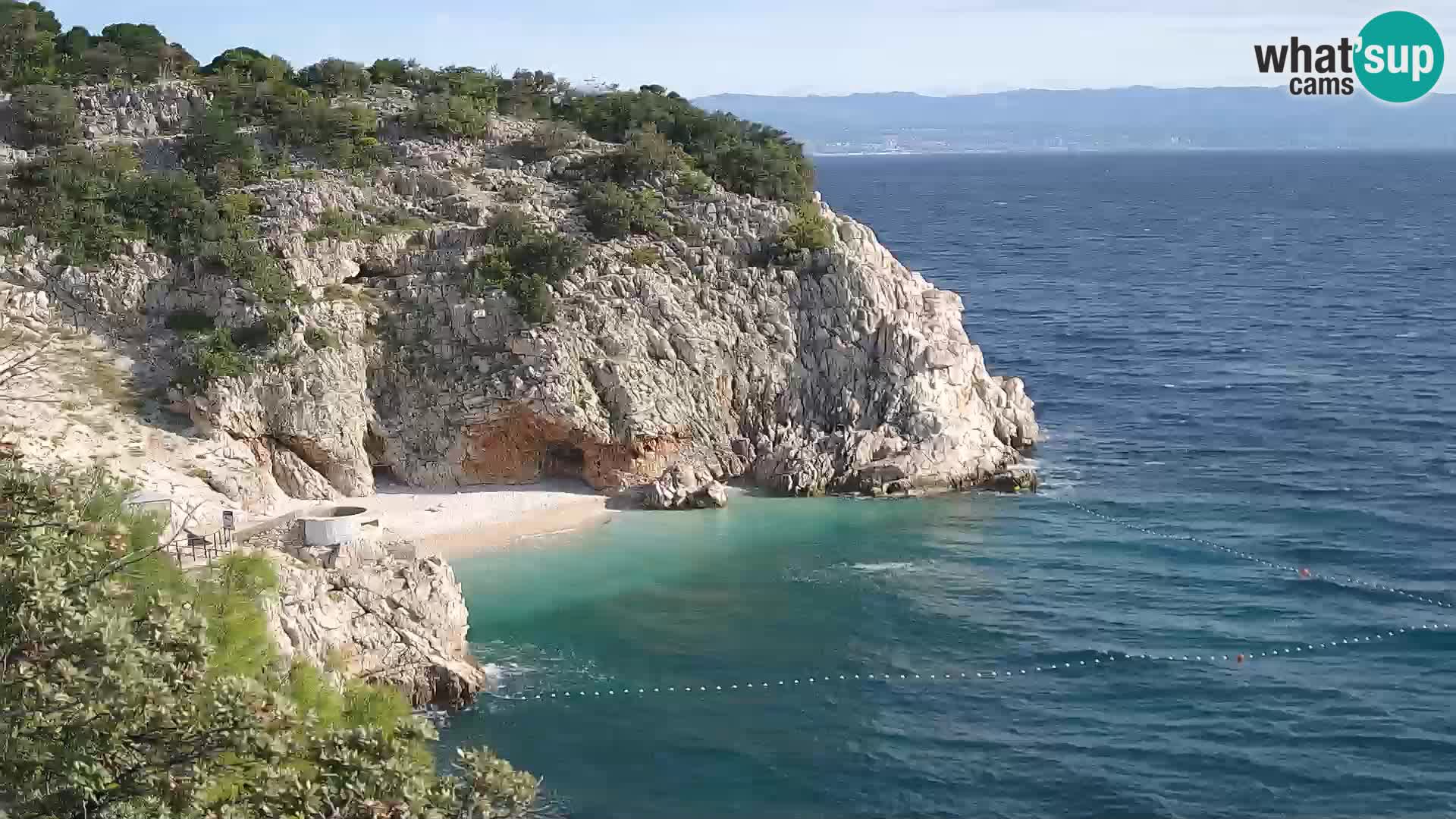 Spletna kamera Brseč plaža – Mošćenička Draga – Hrvaška