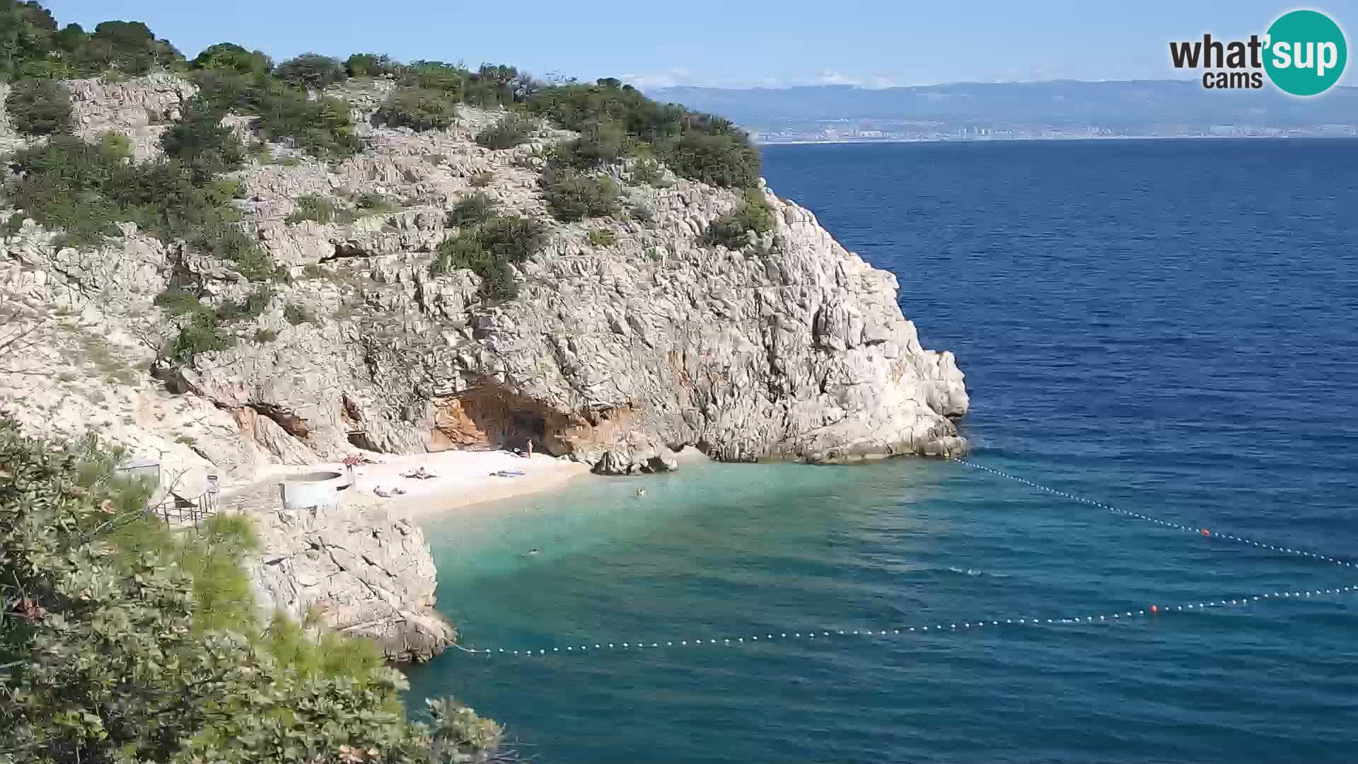 Spletna kamera Brseč plaža – Mošćenička Draga – Hrvaška