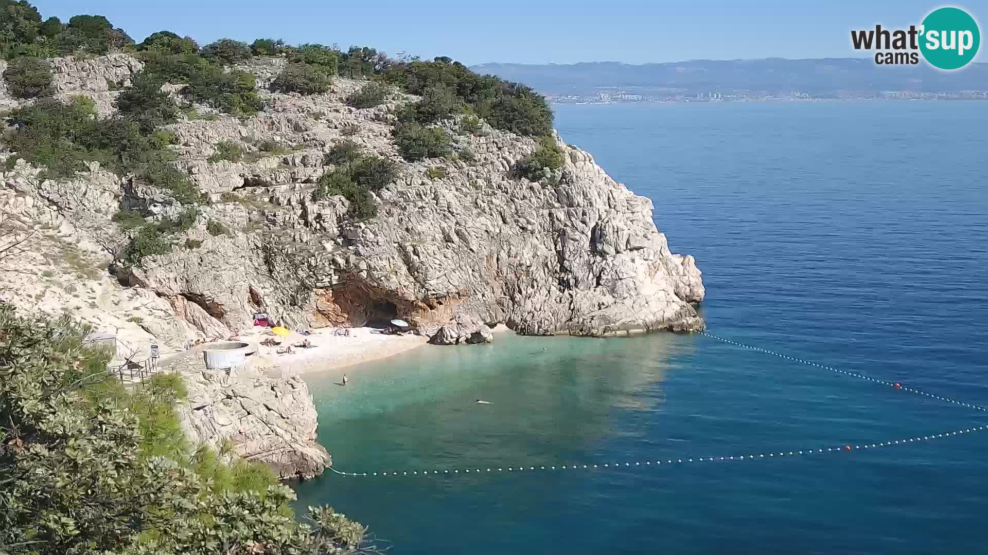 Spletna kamera Brseč plaža – Mošćenička Draga – Hrvaška
