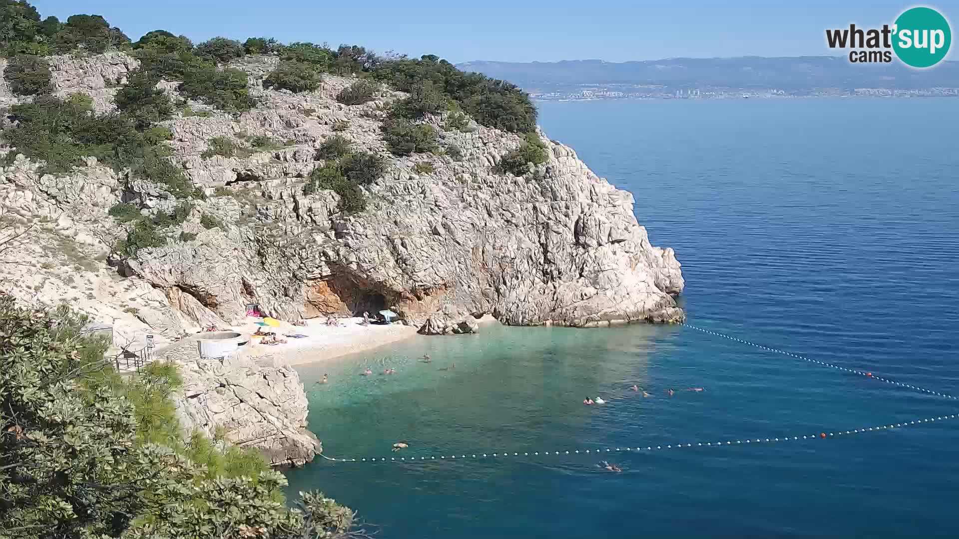 Spletna kamera Brseč plaža – Mošćenička Draga – Hrvaška