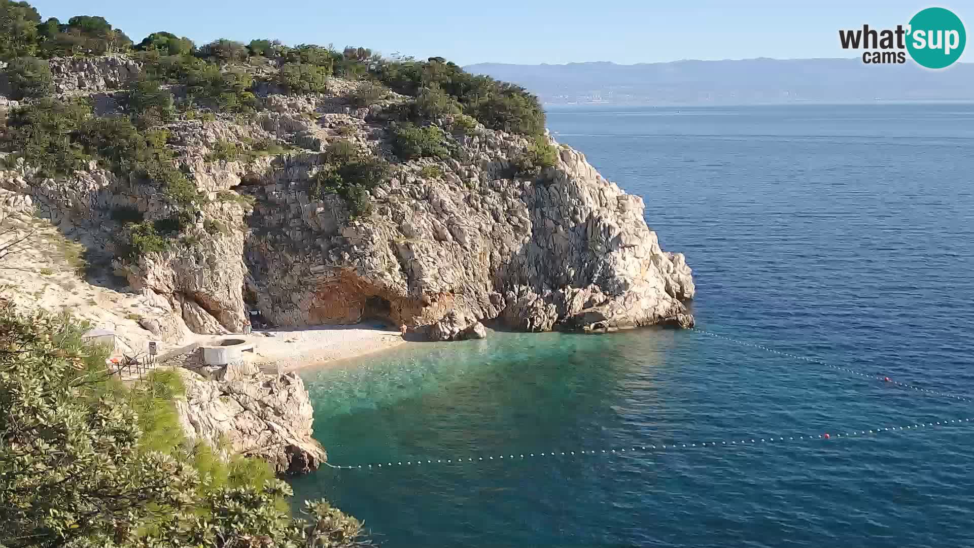 Spletna kamera Brseč plaža – Mošćenička Draga – Hrvaška