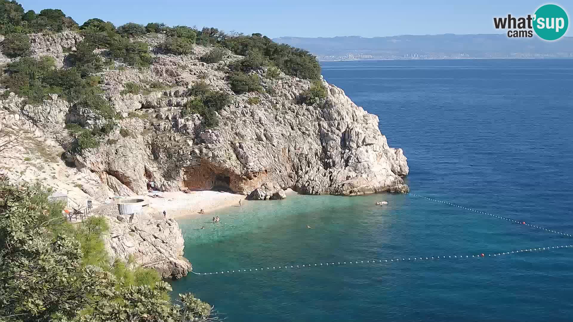 Webcam plage Brseč à Mošćenička Draga, Croatie