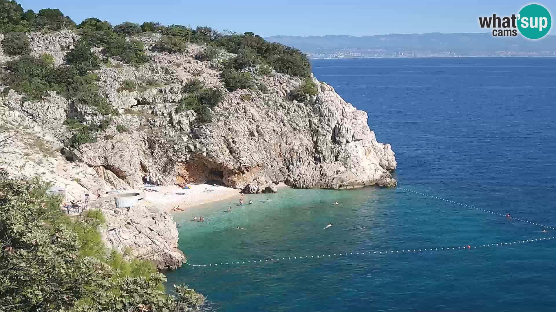 Spletna kamera Brseč plaža – Mošćenička Draga – Hrvaška