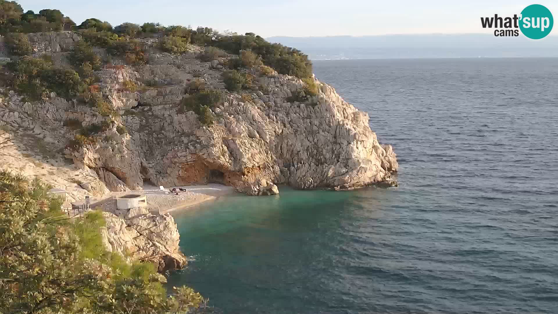 Spletna kamera Brseč plaža – Mošćenička Draga – Hrvaška