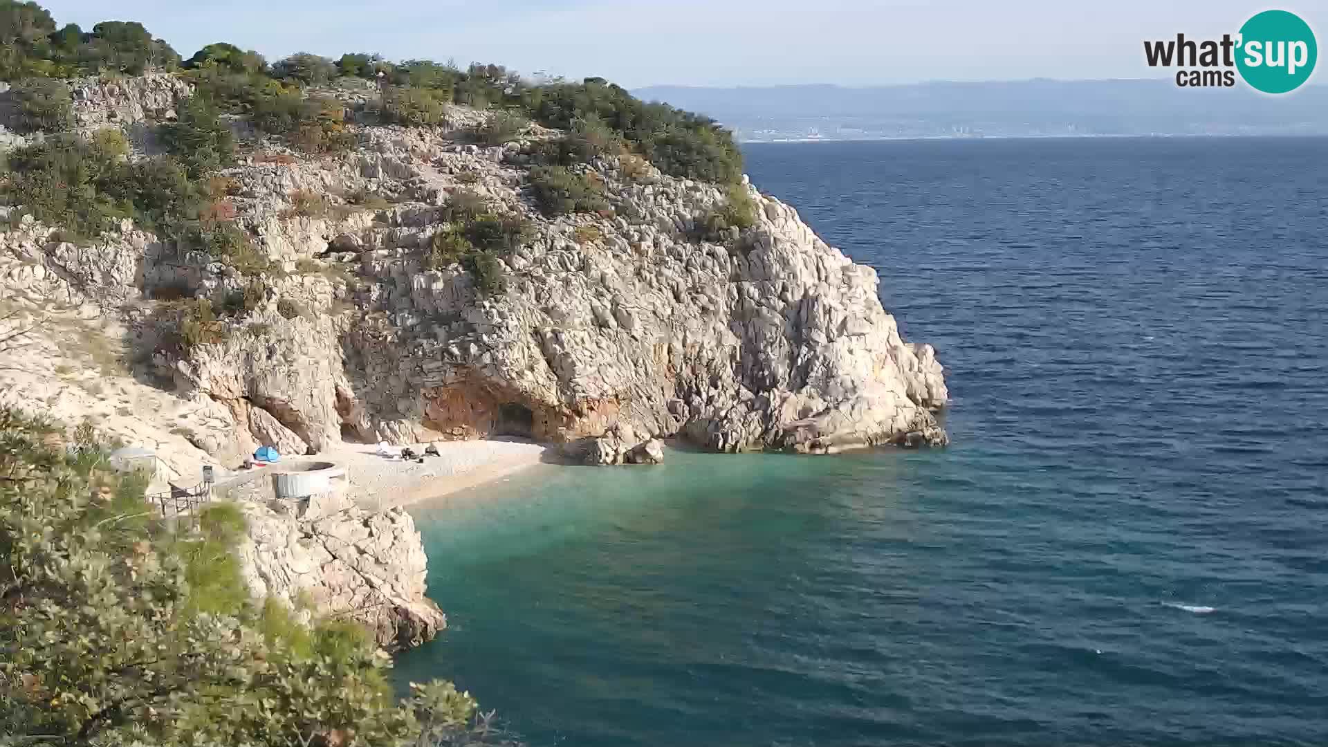 Spletna kamera Brseč plaža – Mošćenička Draga – Hrvaška