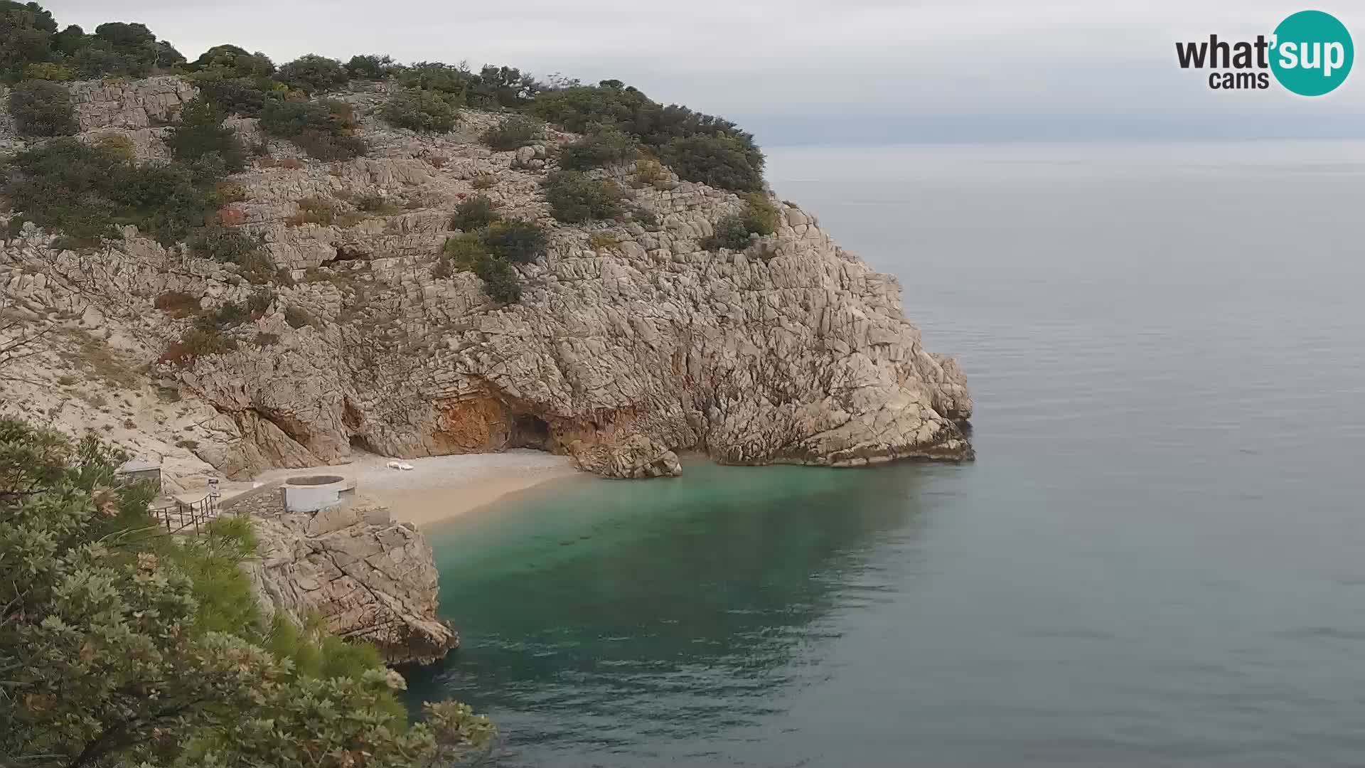 Webcam plage Brseč à Mošćenička Draga, Croatie