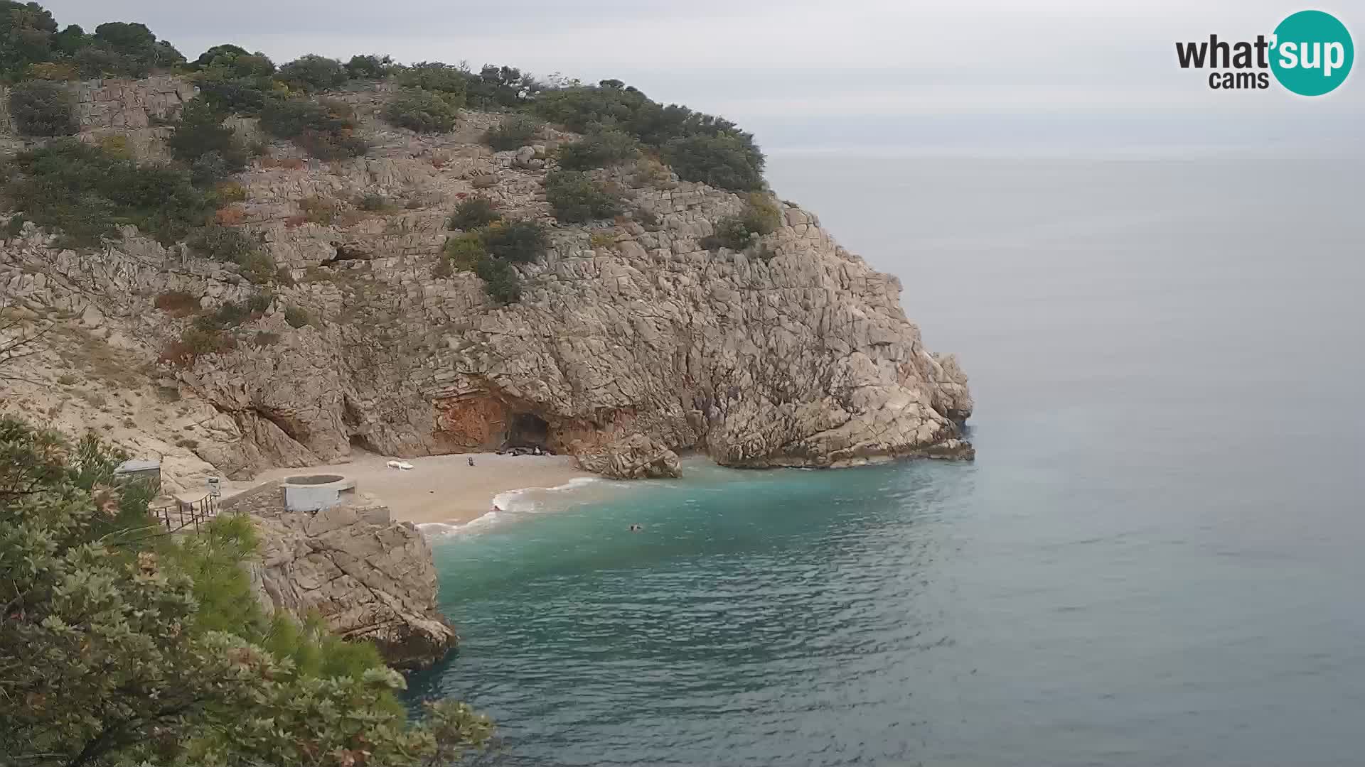 Spletna kamera Brseč plaža – Mošćenička Draga – Hrvaška