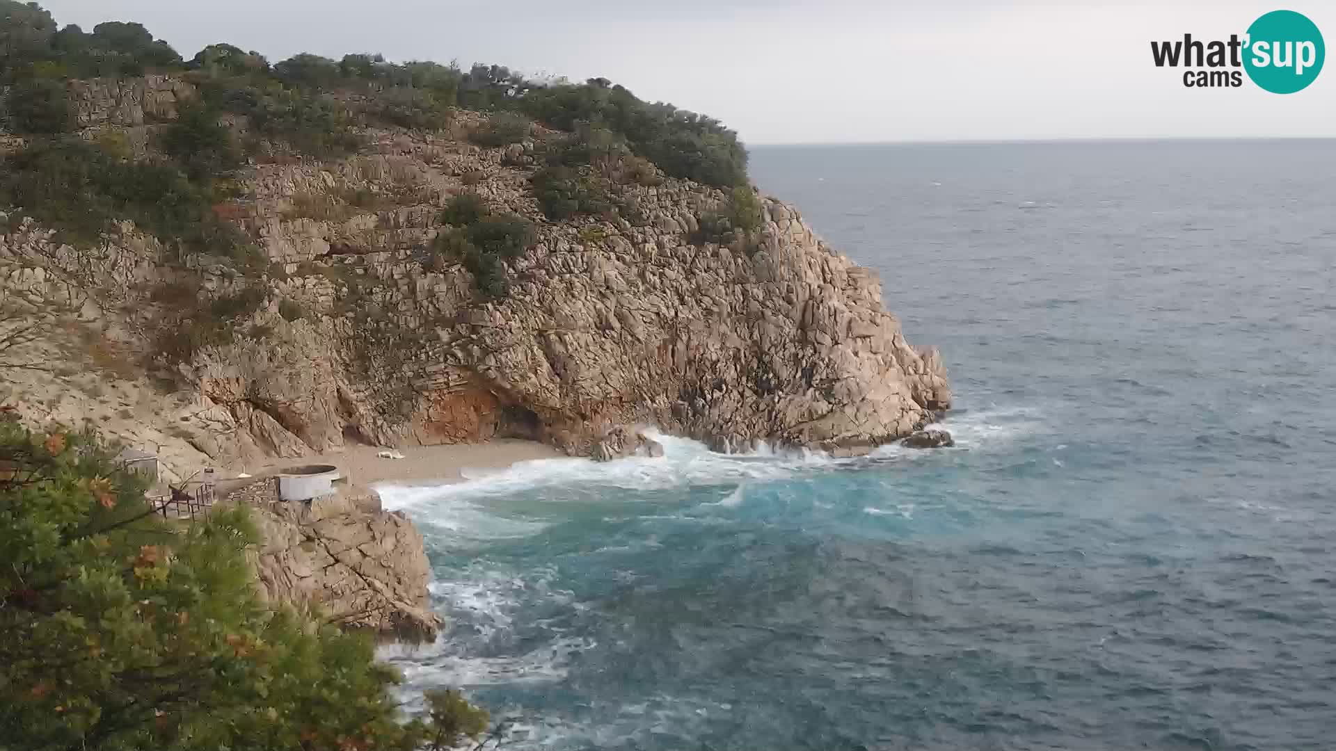 Spletna kamera Brseč plaža – Mošćenička Draga – Hrvaška