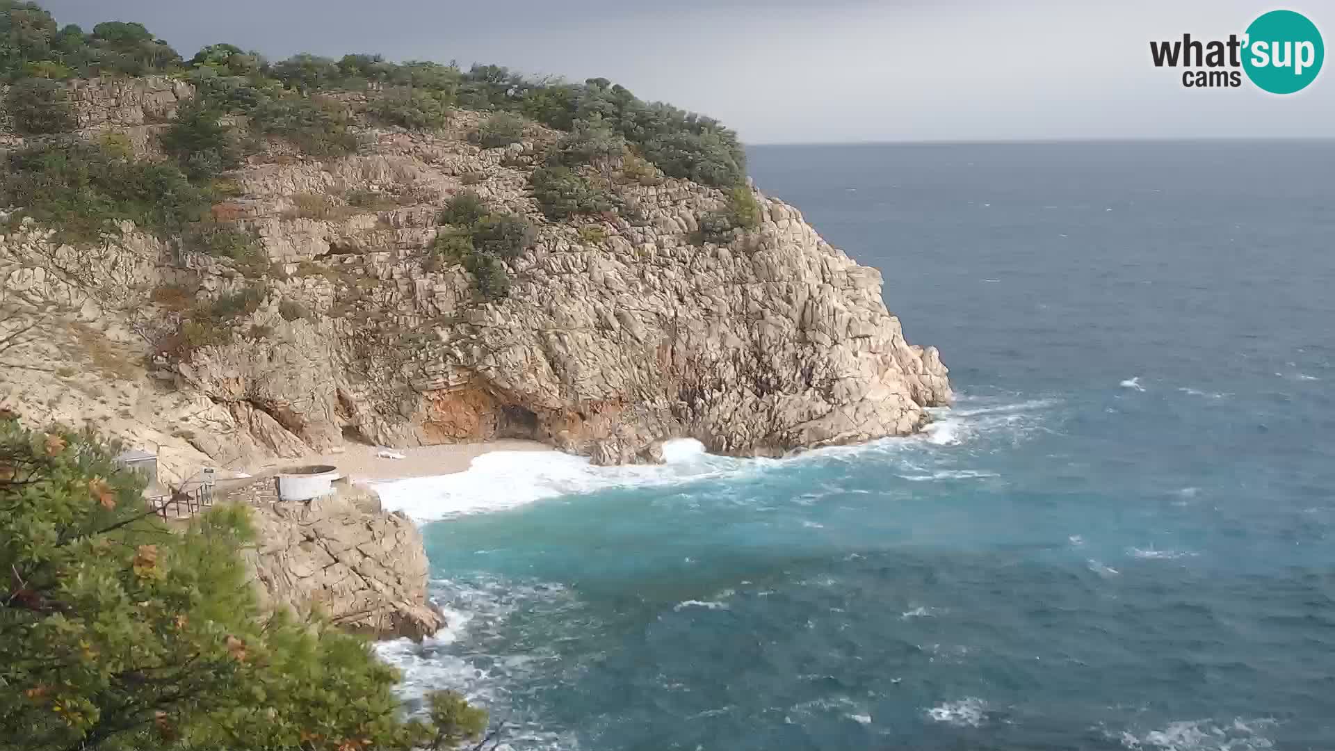 Cámara web de la playa de Brseč en Mošćenička Draga, Croacia
