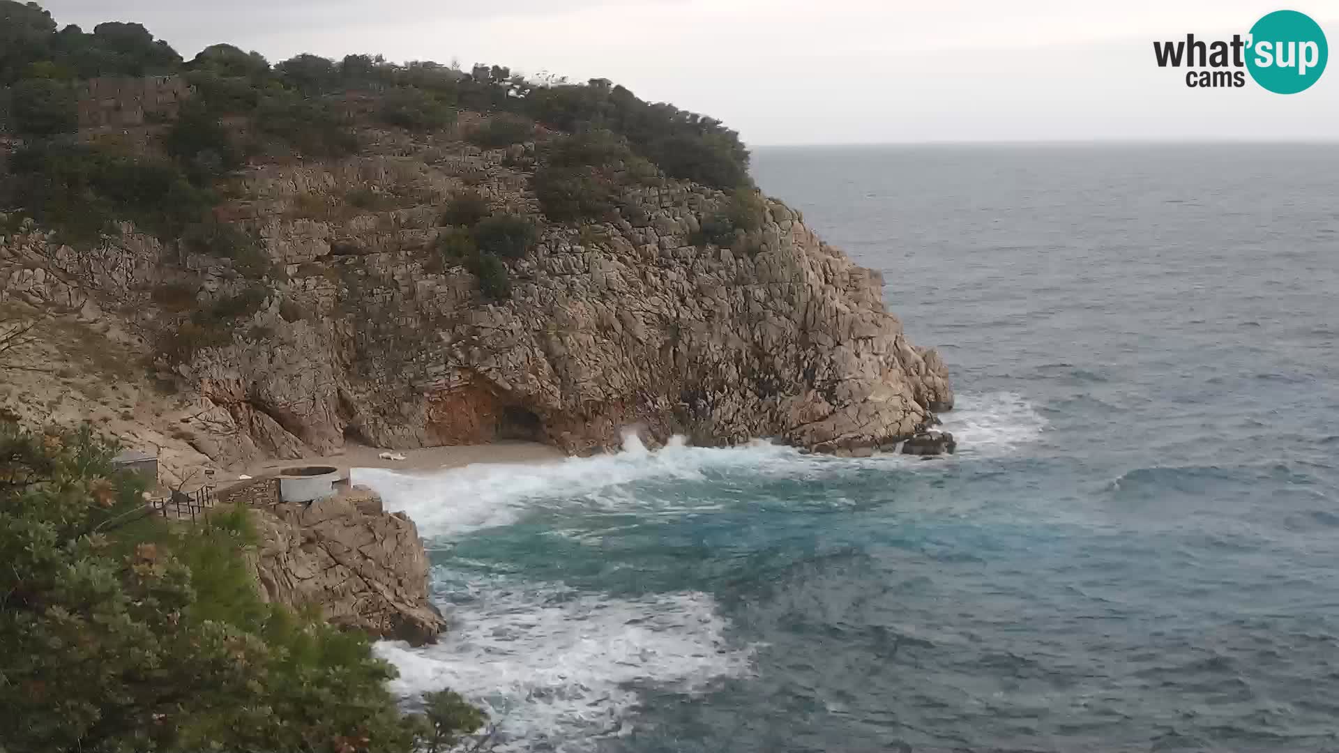 Webcam plage Brseč à Mošćenička Draga, Croatie