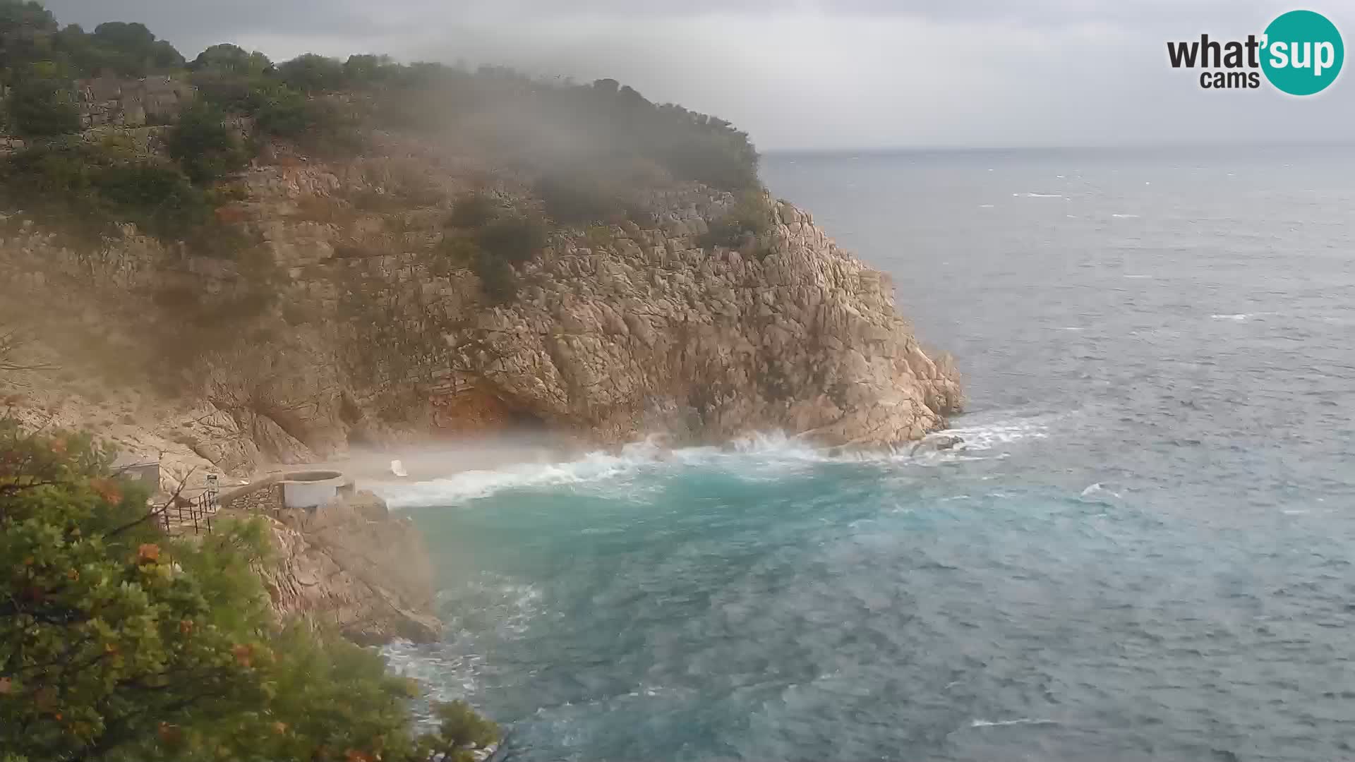 Webcam plage Brseč à Mošćenička Draga, Croatie
