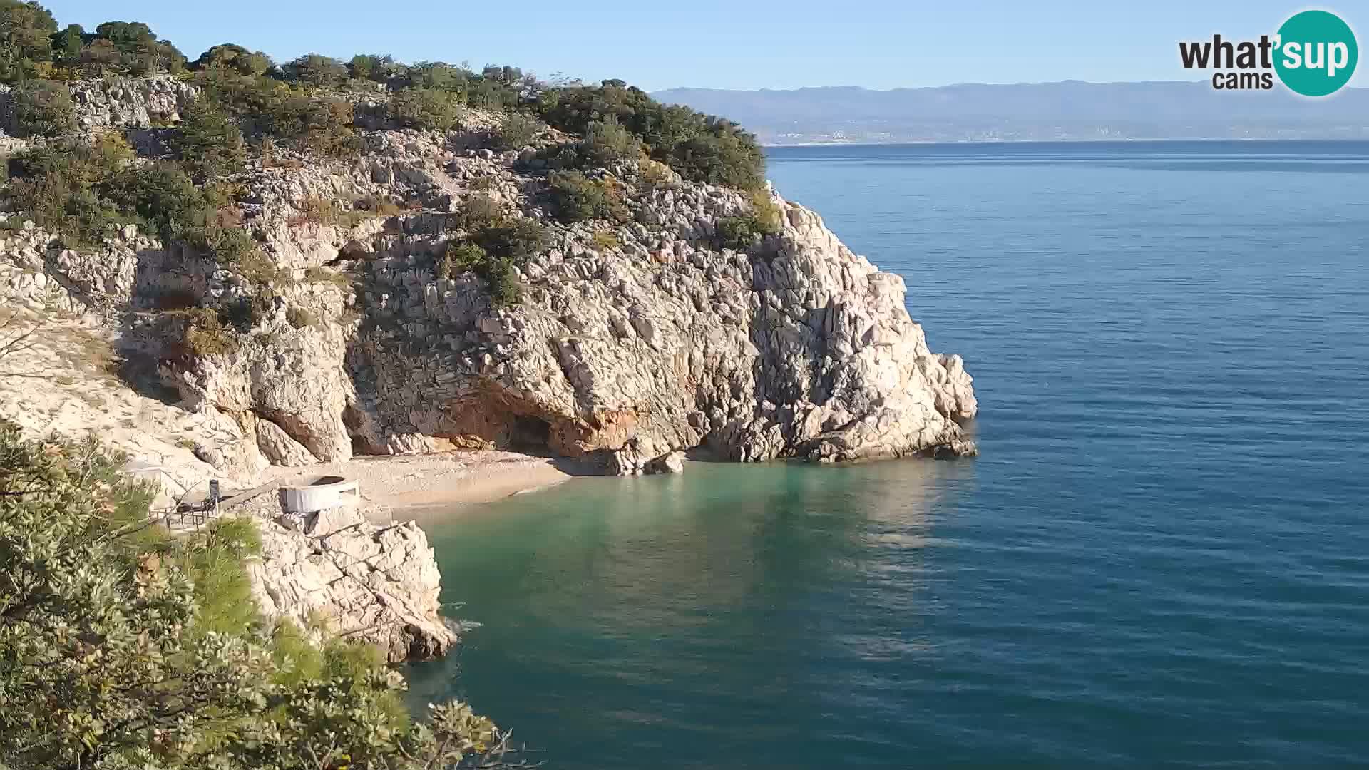 Webcam plage Brseč à Mošćenička Draga, Croatie