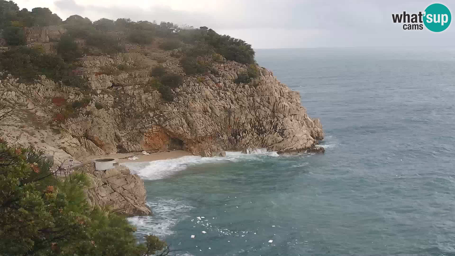 Webcam plage Brseč à Mošćenička Draga, Croatie