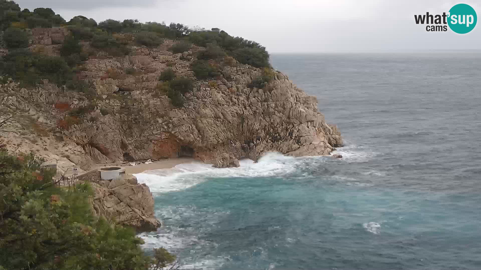 Spletna kamera Brseč plaža – Mošćenička Draga – Hrvaška