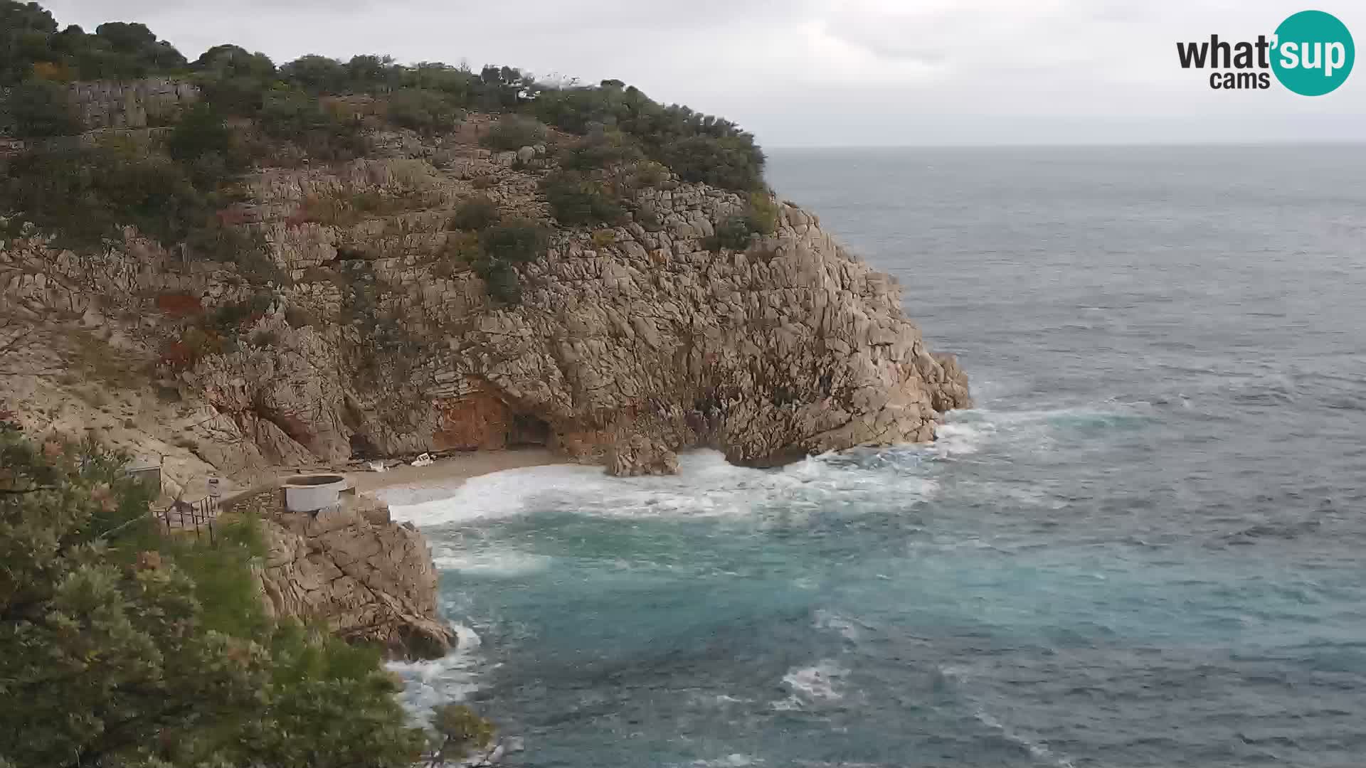 Spletna kamera Brseč plaža – Mošćenička Draga – Hrvaška